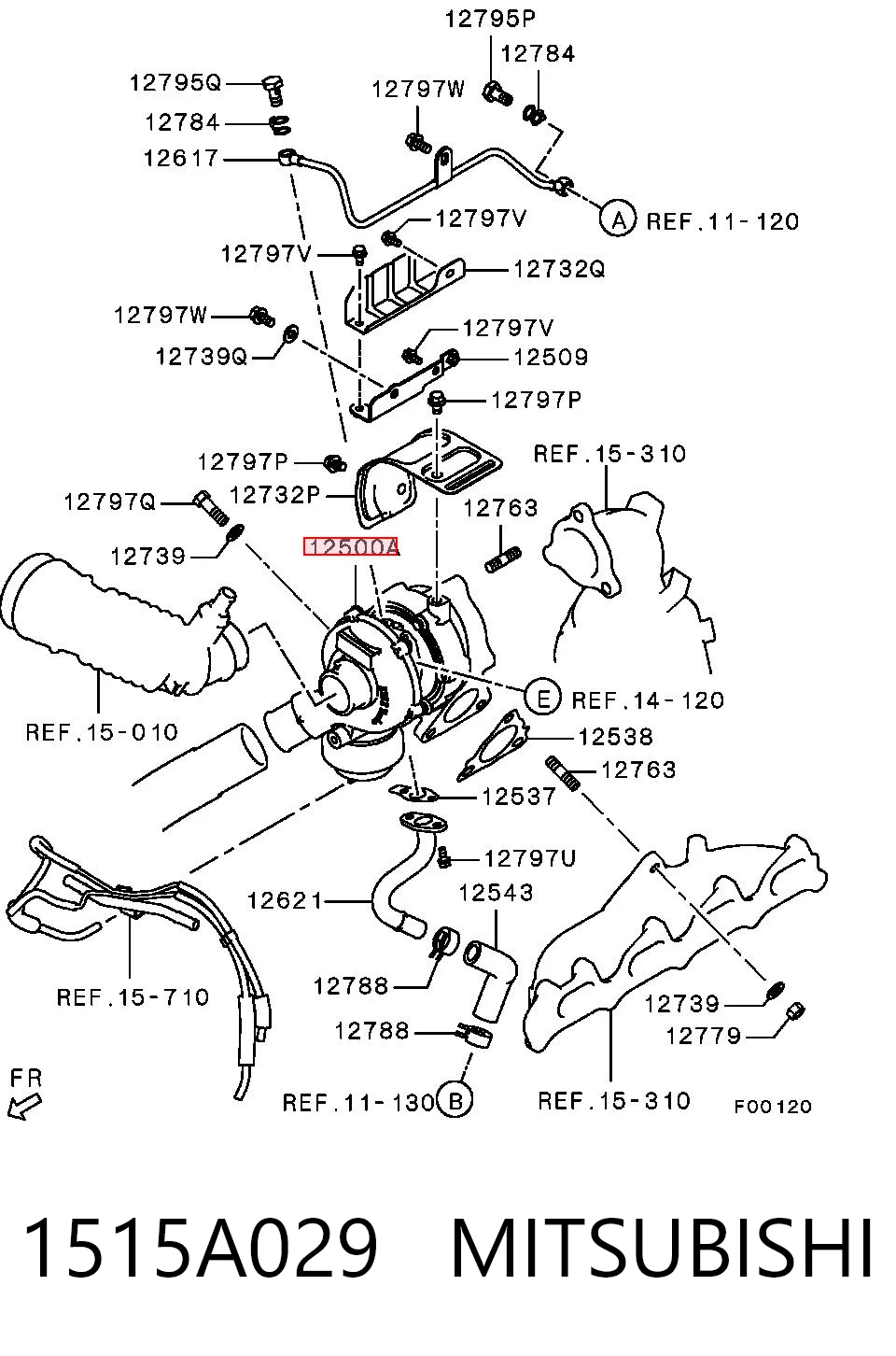 1515A029 Mitsubishi Turbo para motor