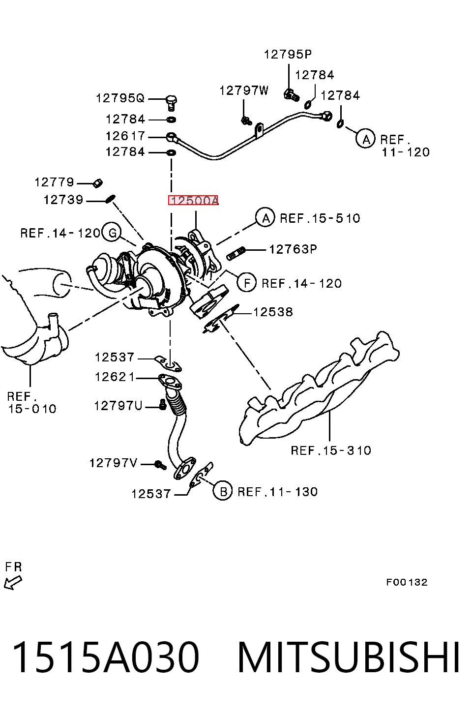 1515A030 Mitsubishi Turbo para motor