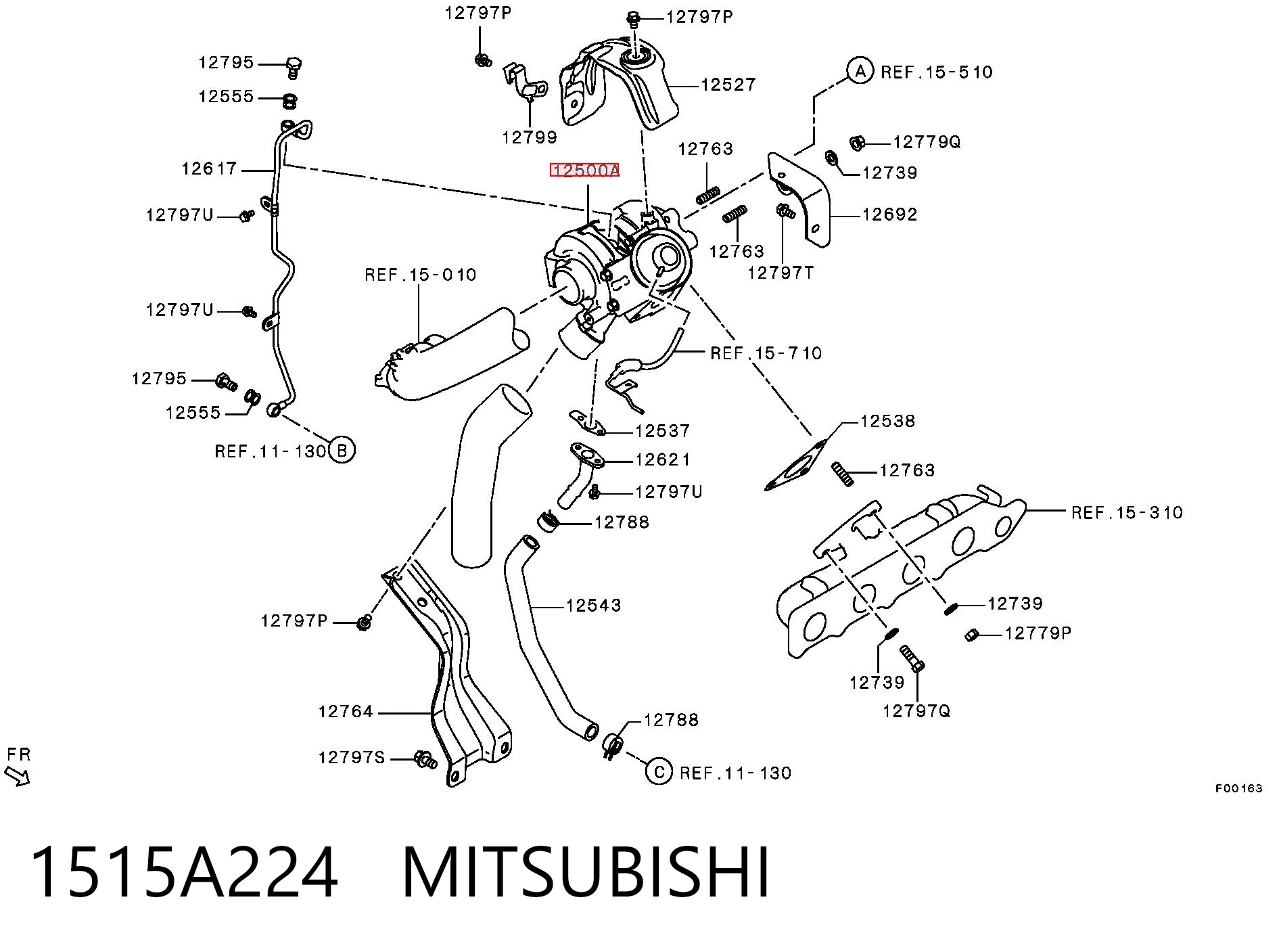 1515A224 Mitsubishi Turbo para motor