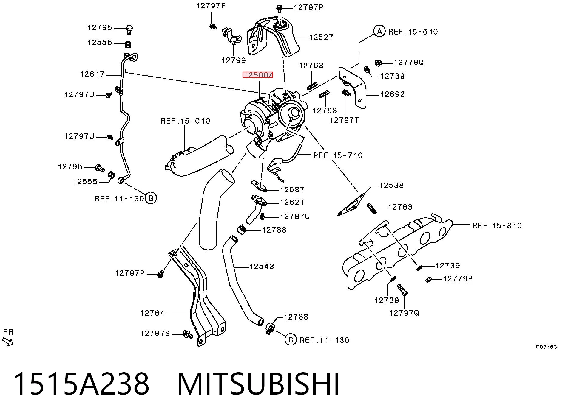 1515A238 Mitsubishi Turbo para motor