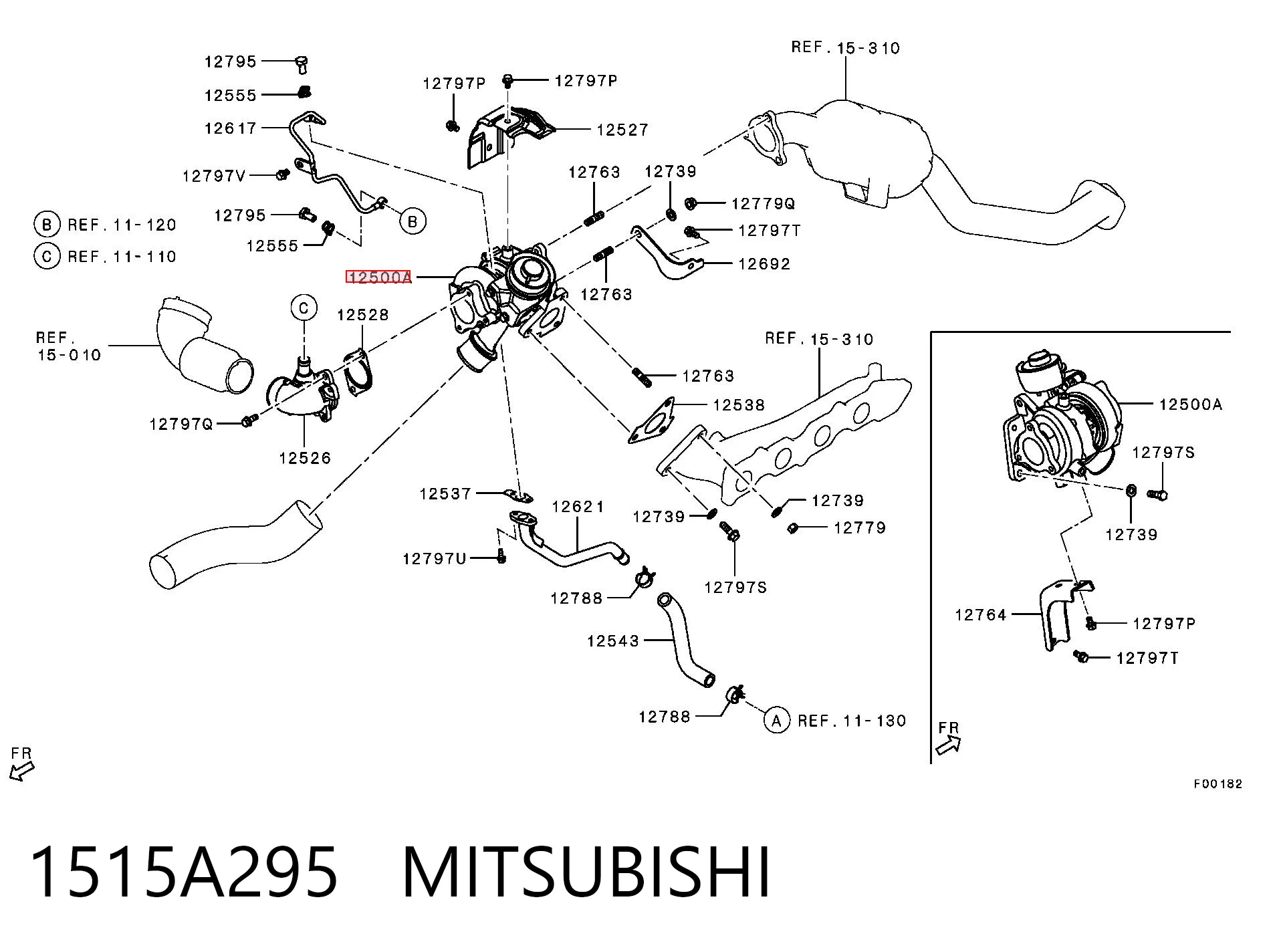 1515A295 Mitsubishi Turbo para motor