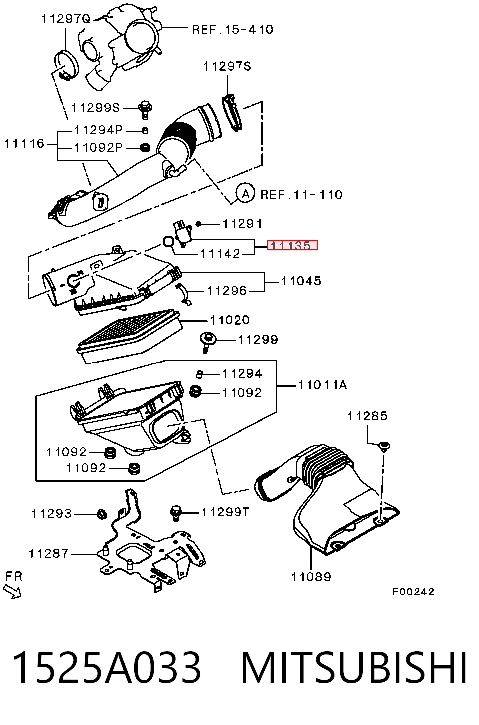 1525A033 Mitsubishi Sensor de flujo de aire