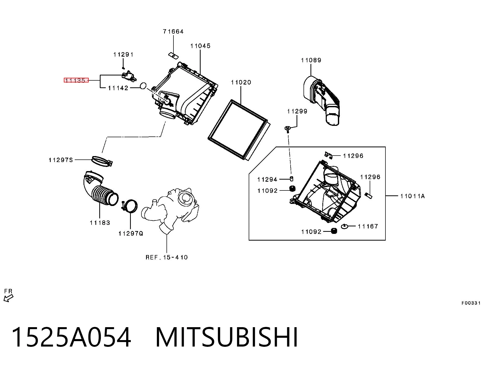 1525A054 Mitsubishi Sensor de flujo de aire
