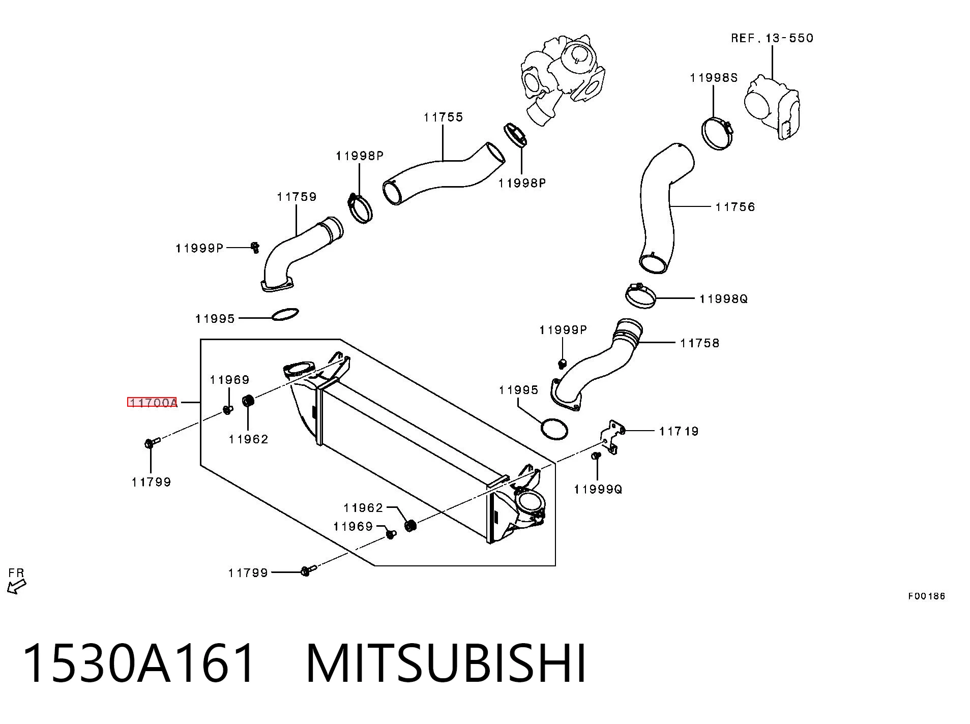 1530A161 Mitsubishi Radiador de intercooler