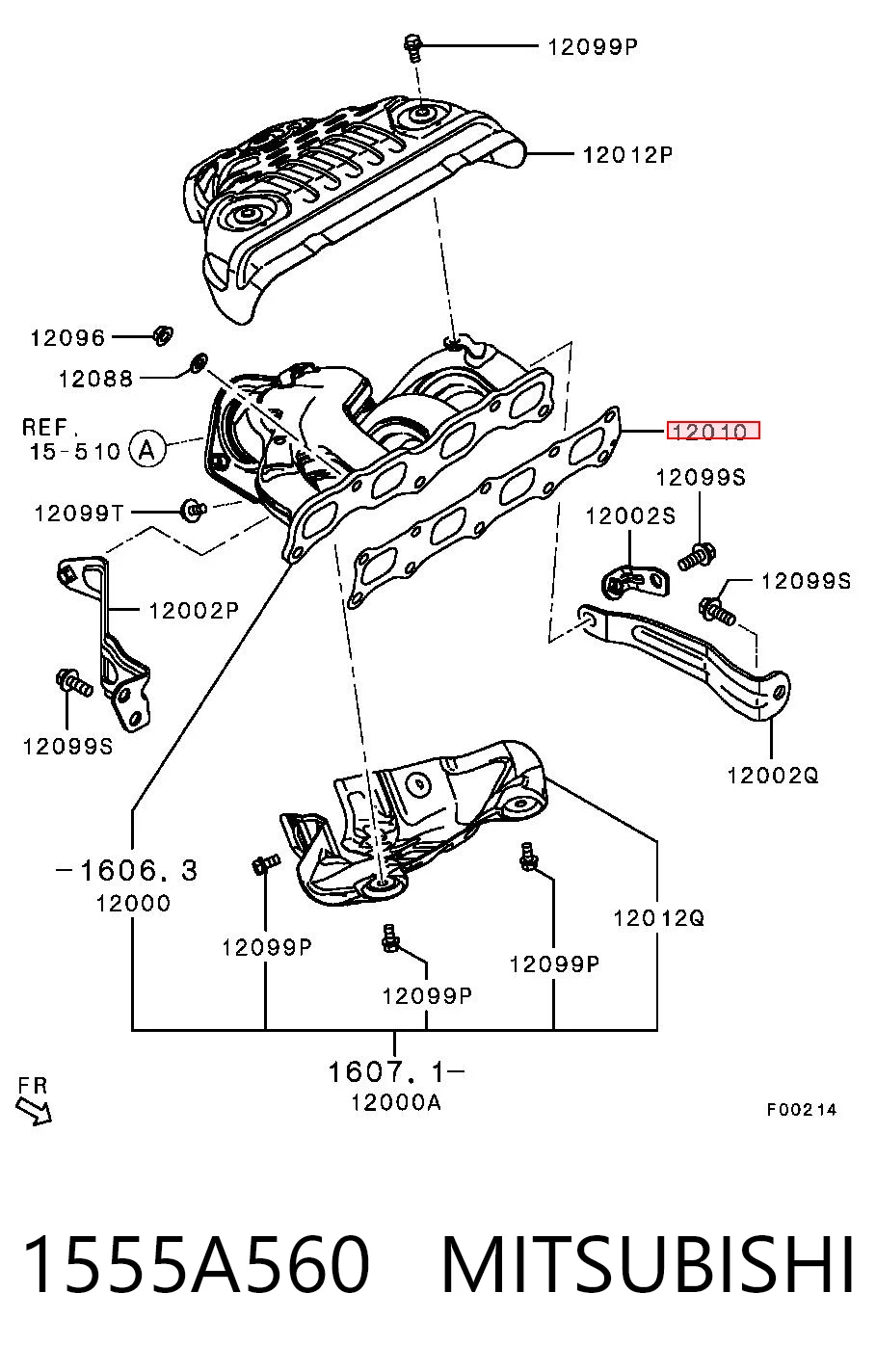 1555A560 Mitsubishi Junta colector joint