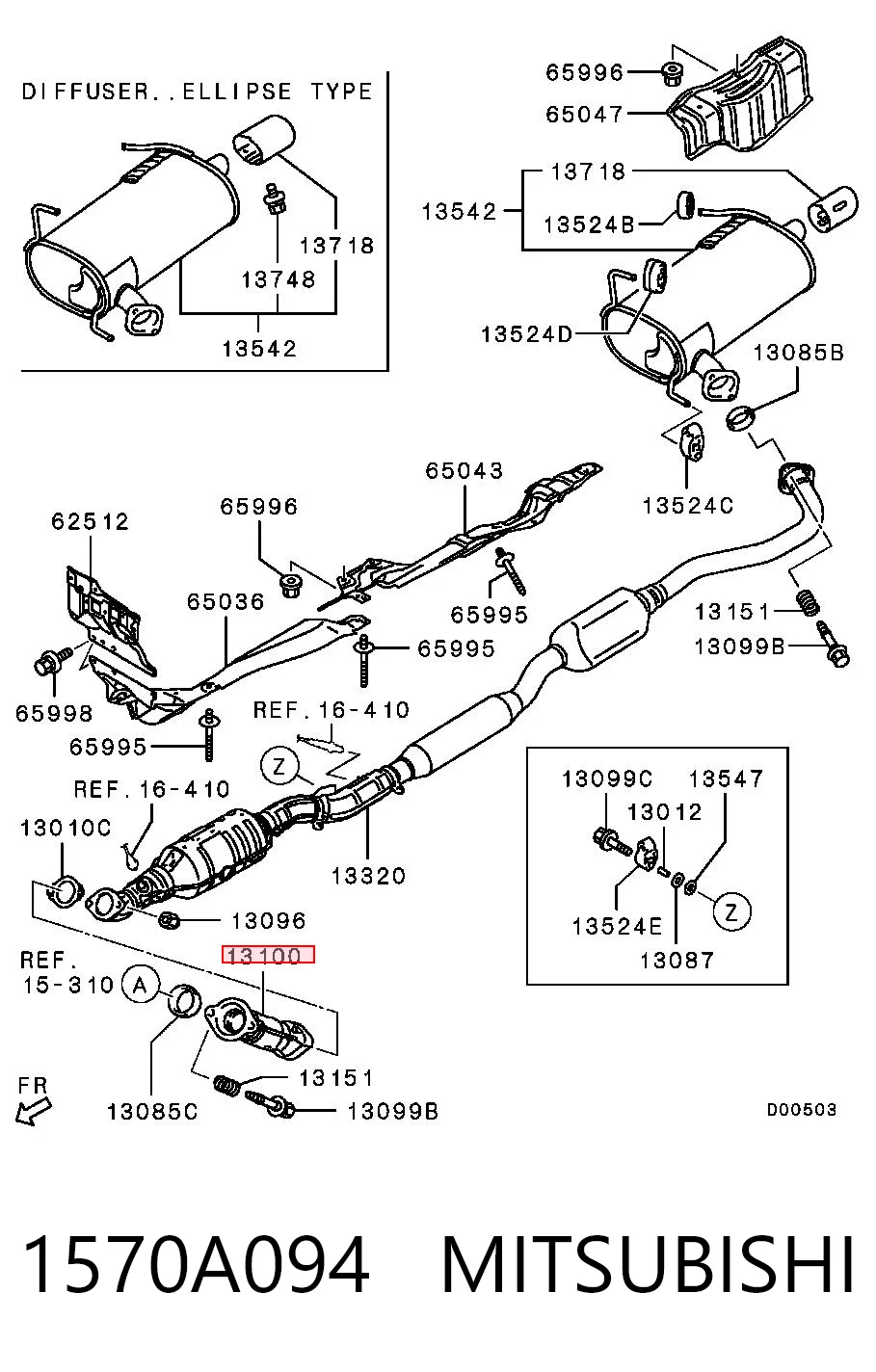 Tubo de escape delantero Chrysler 1570B870 precio, desde 176,54 EUR