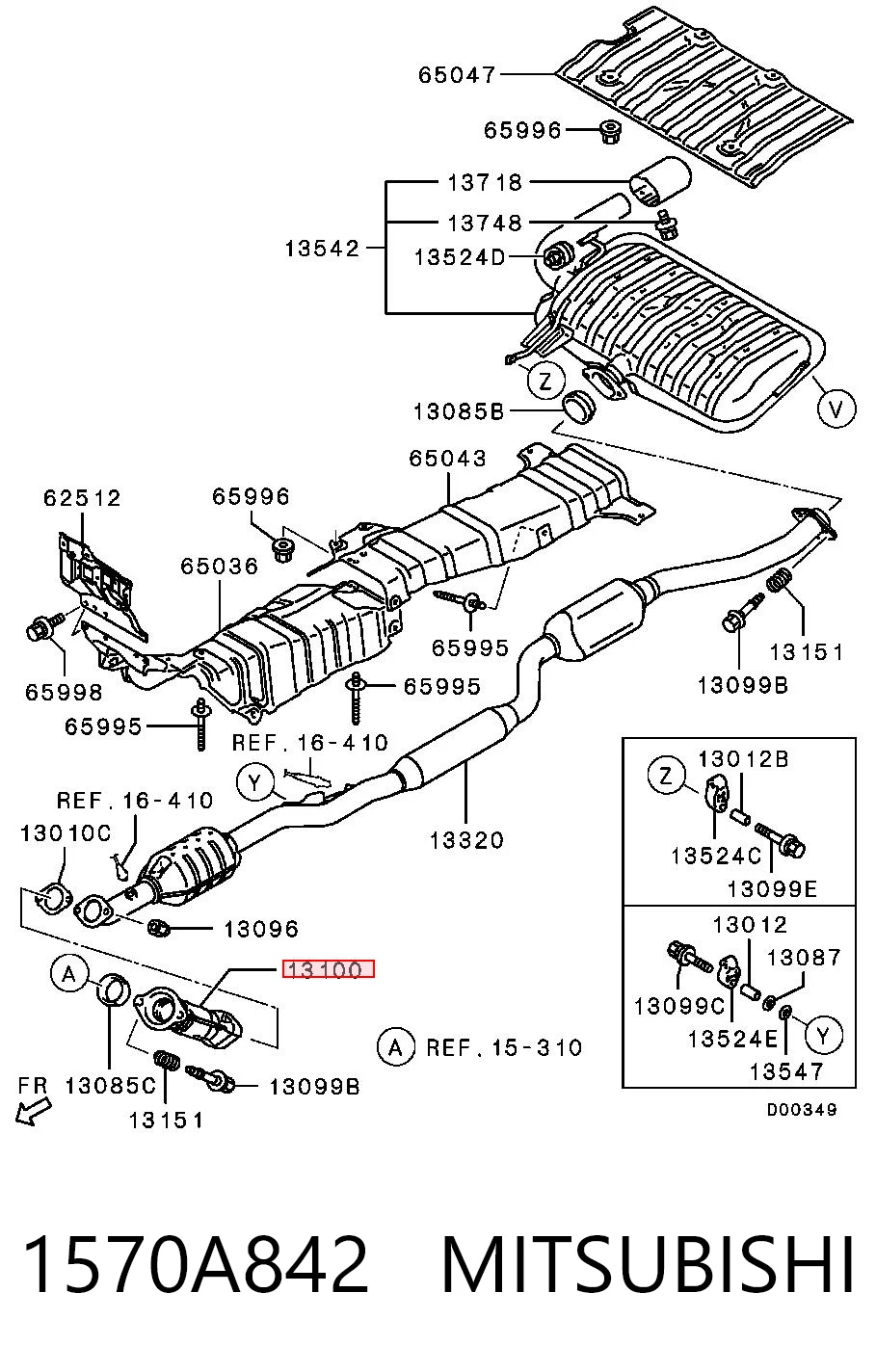 Comprar 1570B870 Chrysler Tubo de admisión del silenciador de escape delantero