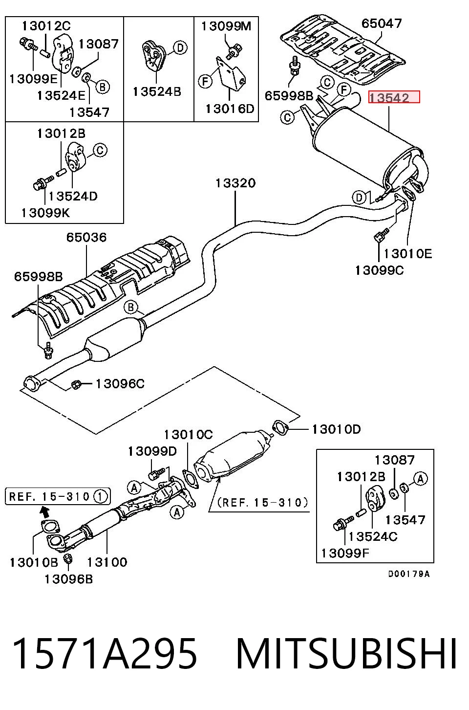 Silencioso trasero Mitsubishi Outlander I (2003-2008)
