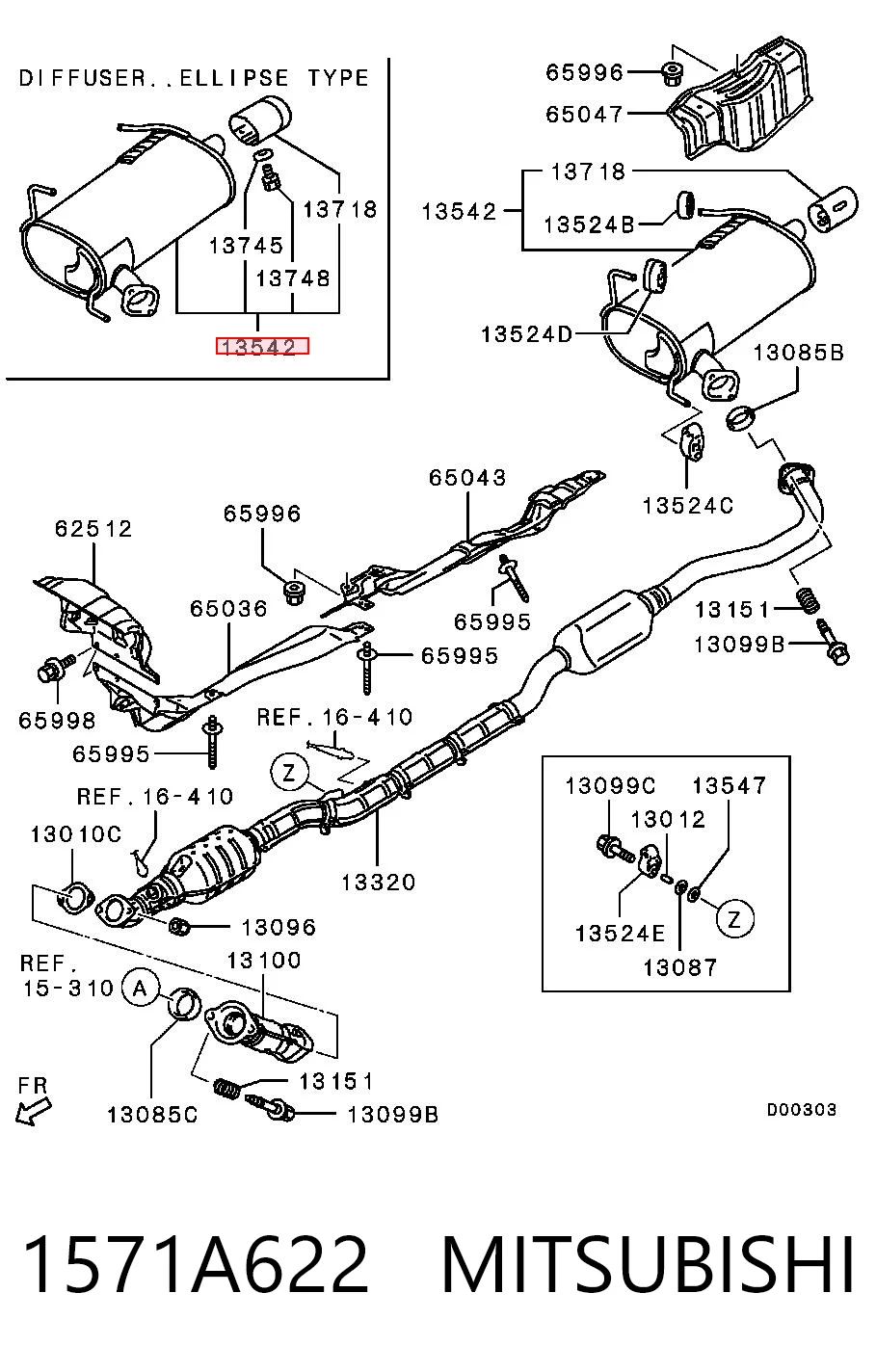 Silencioso trasero Mitsubishi Outlander II (2005-2012)