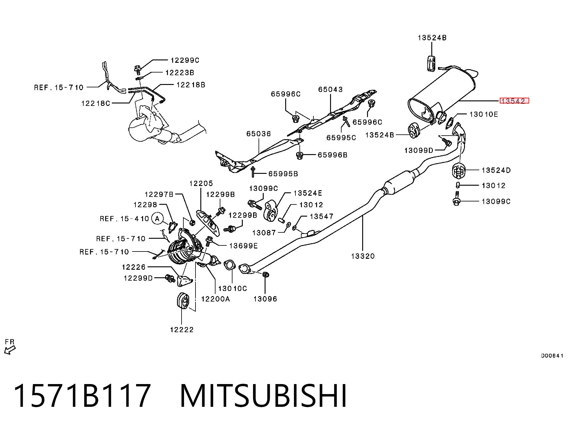 Silenciador trasero 1571B117 MITSUBISHI