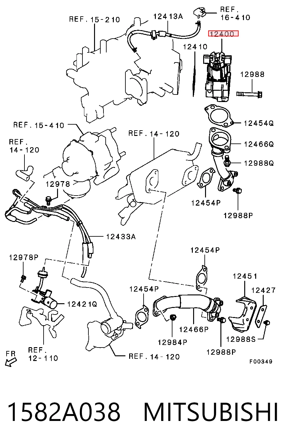 1582A038 Mitsubishi Válvula EGR