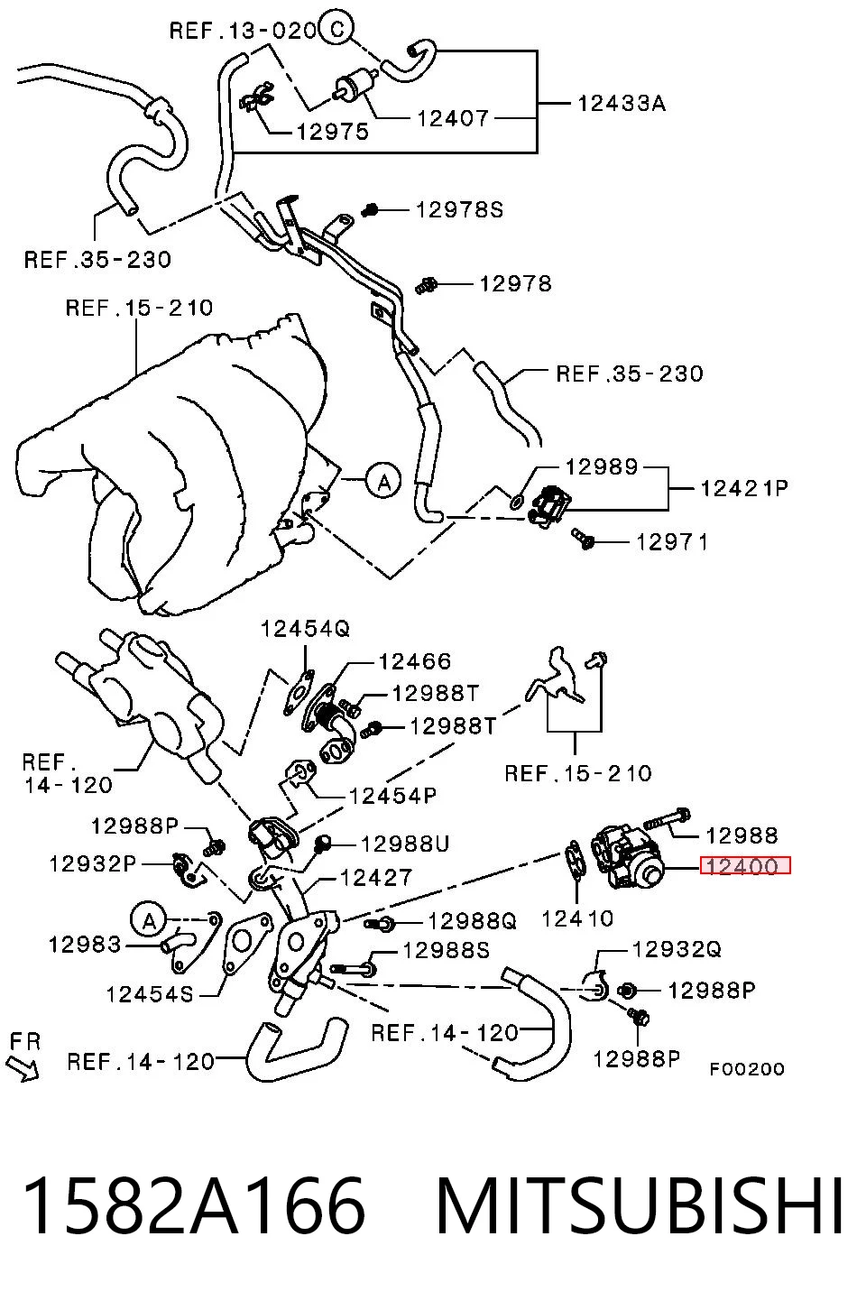 1582A166 Mitsubishi Válvula EGR