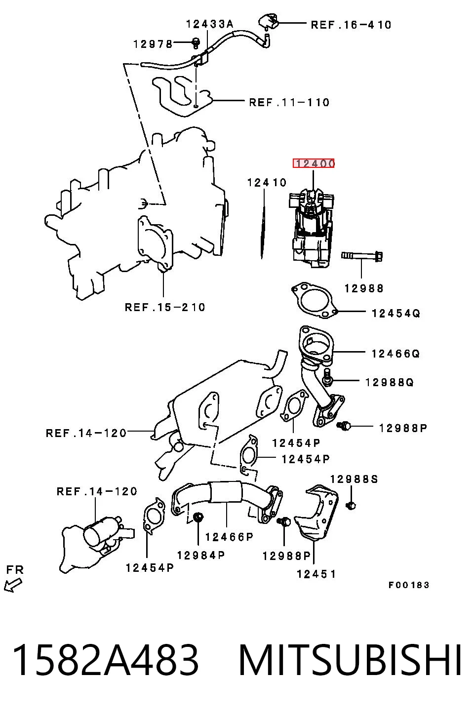 1582A483 Mitsubishi Válvula EGR