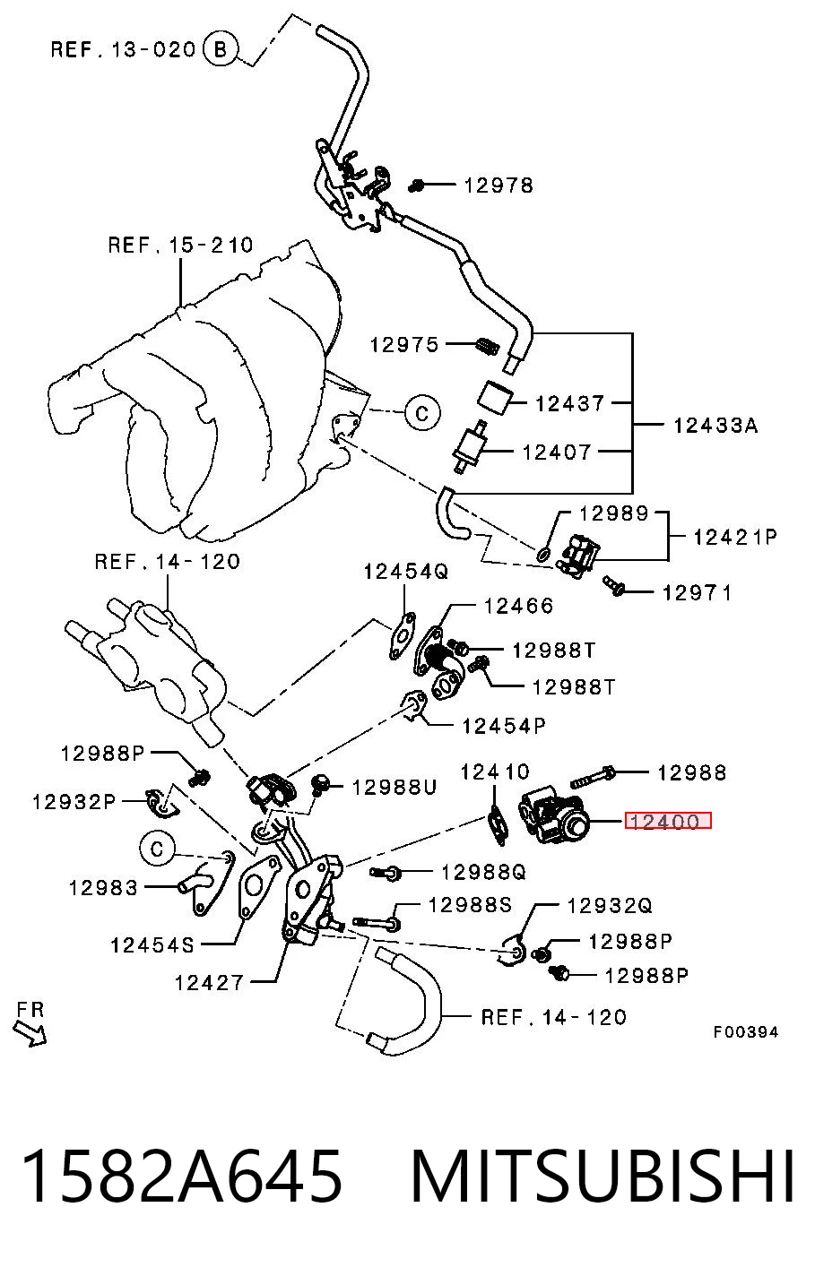 1582A645 Mitsubishi Válvula EGR