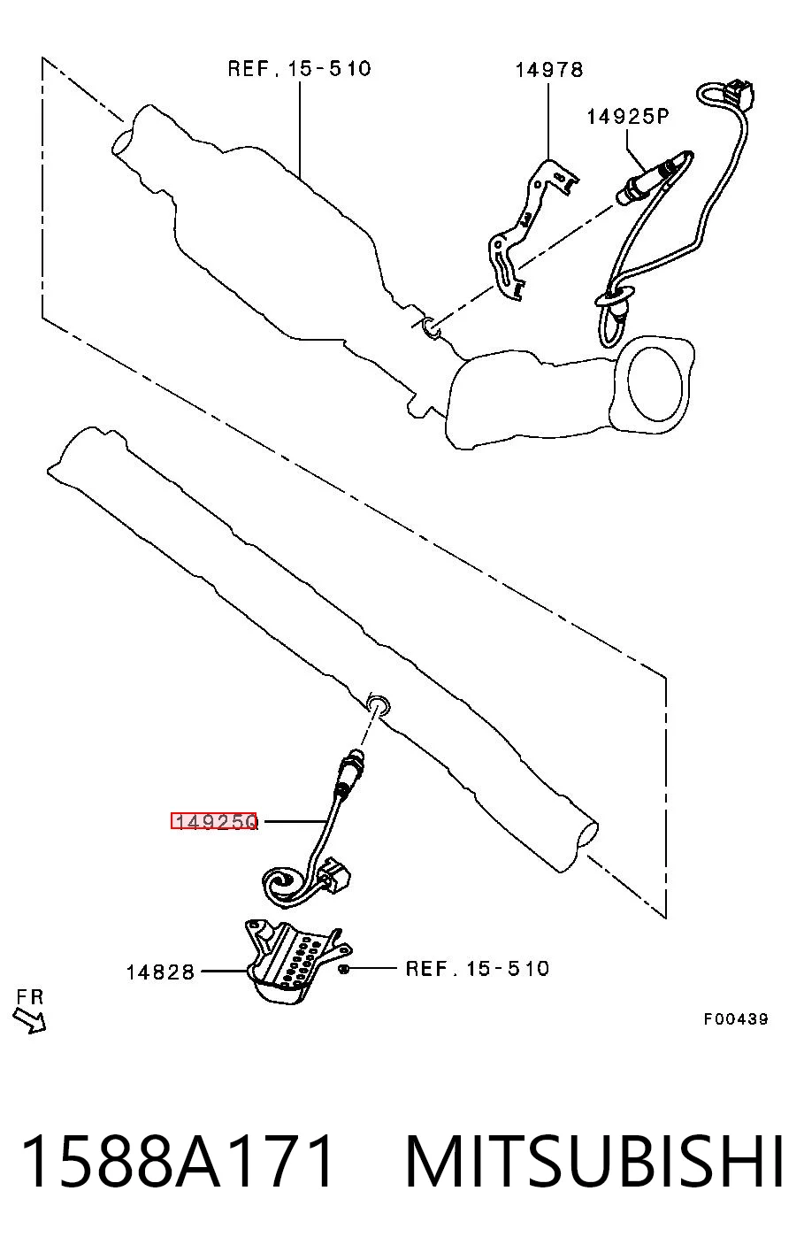 1588A171 Mitsubishi Sonda lambda de oxígeno posterior al catalizador