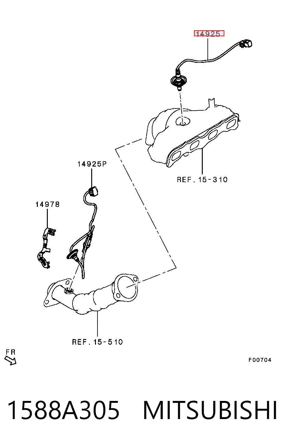 1588A305 Mitsubishi Sensor de oxígeno previo al catalizador
