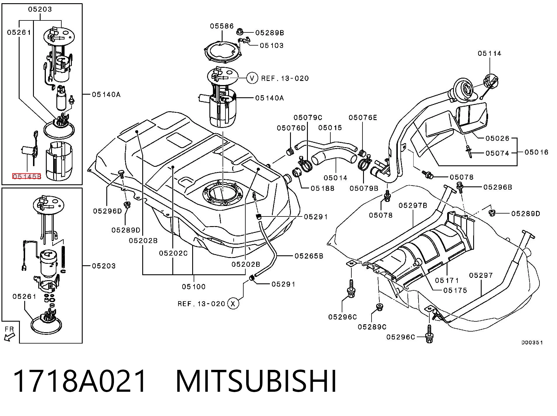 1718A021 Mitsubishi Medidor de combustible