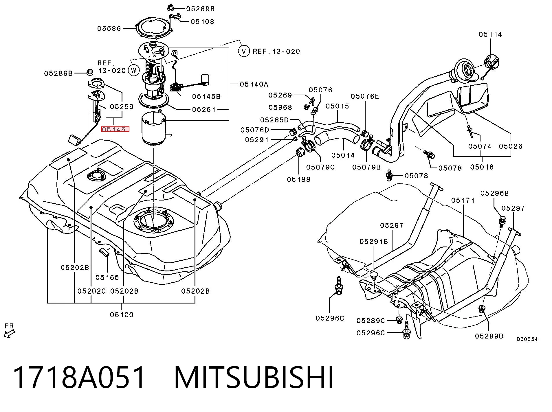 1718A051 Mitsubishi Medidor de combustible