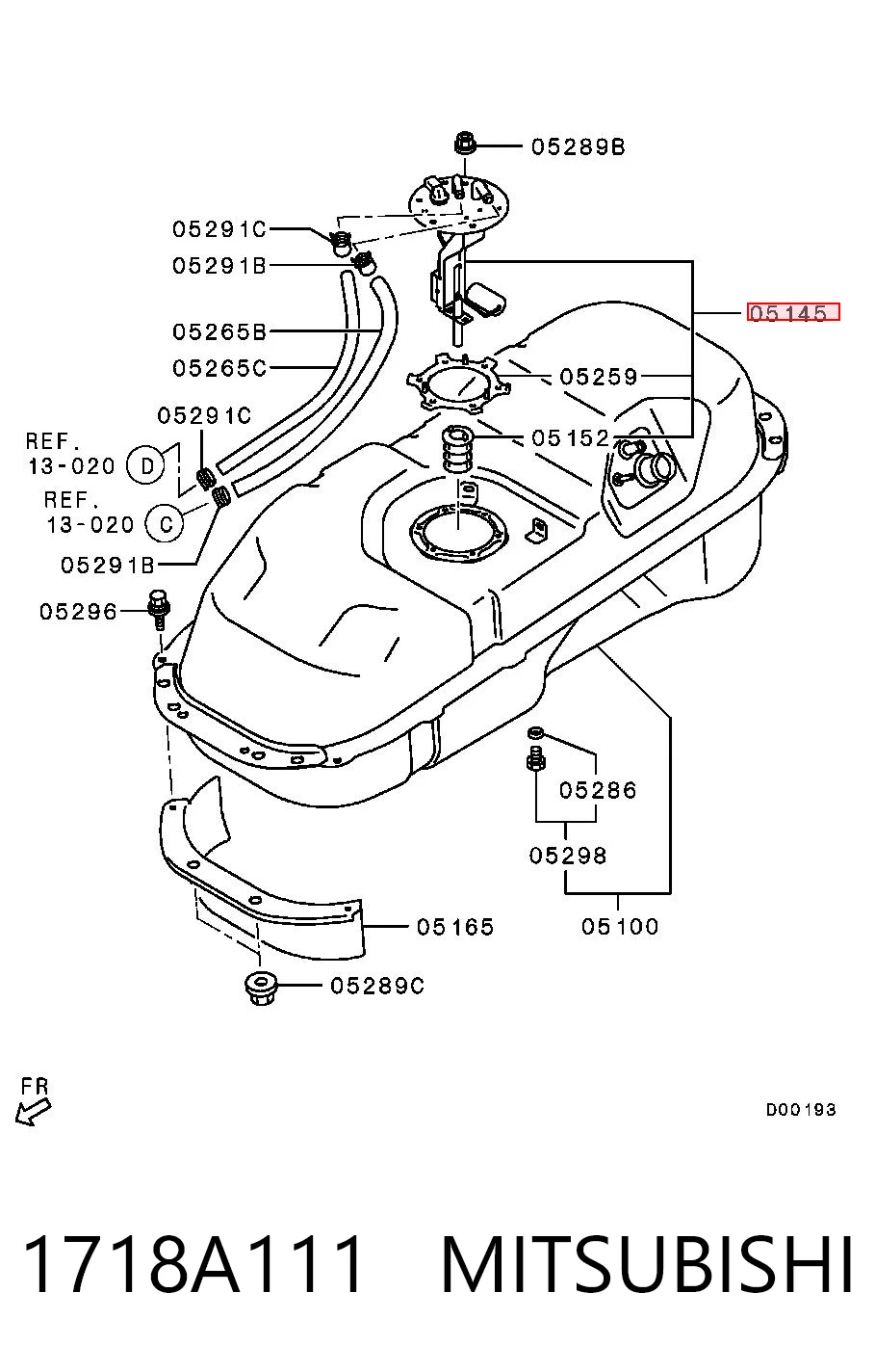 1718A111 Mitsubishi Medidor de combustible