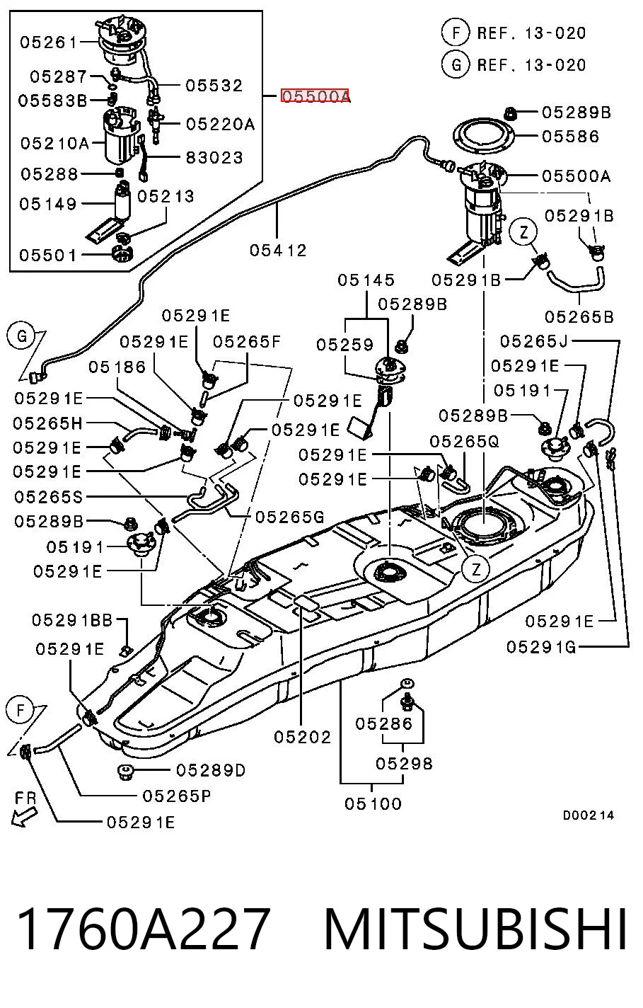 1760A227 Mitsubishi Unidad de alimentación de combustible