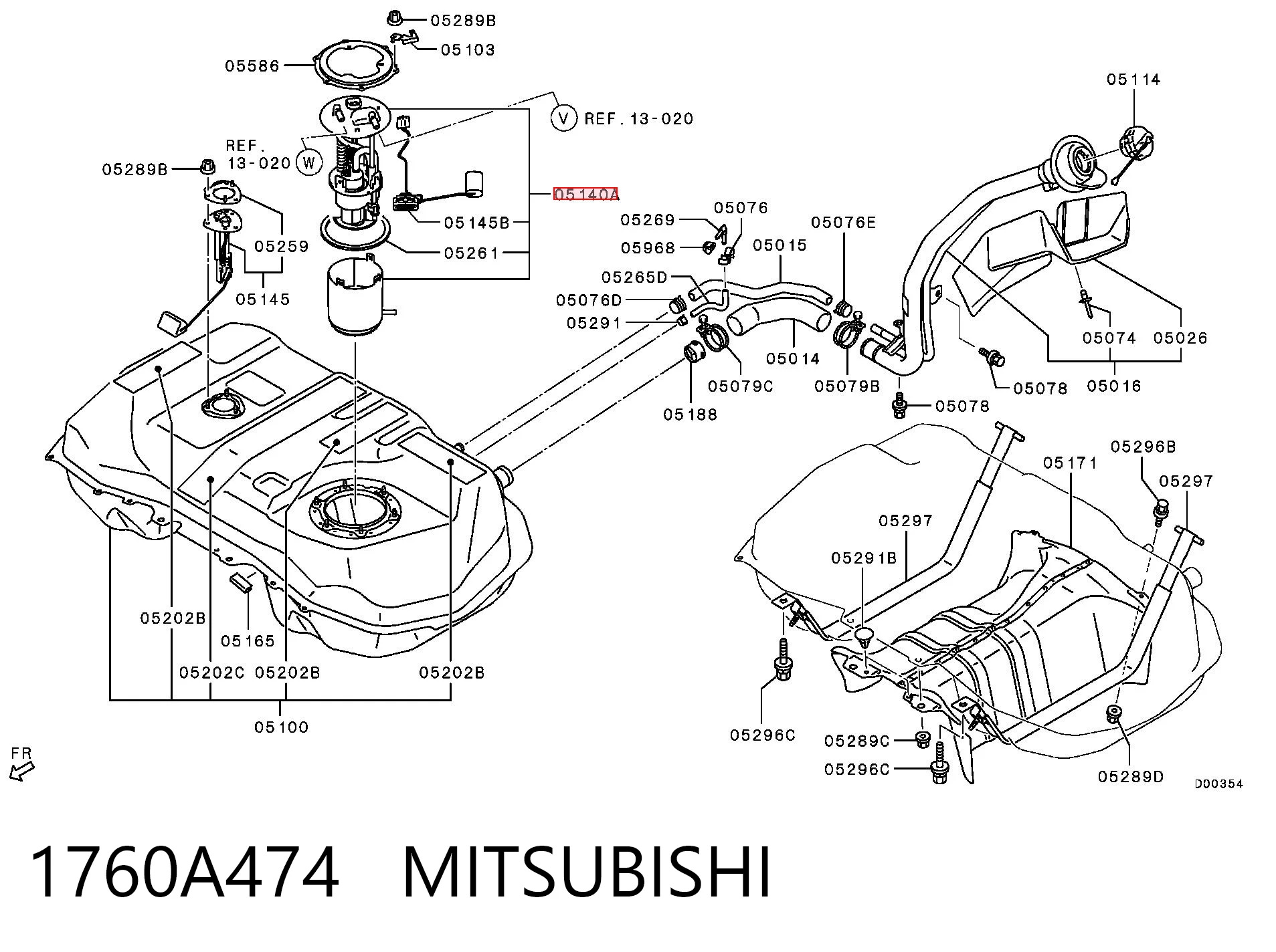 1760A474 Mitsubishi Módulo de alimentación de combustible
