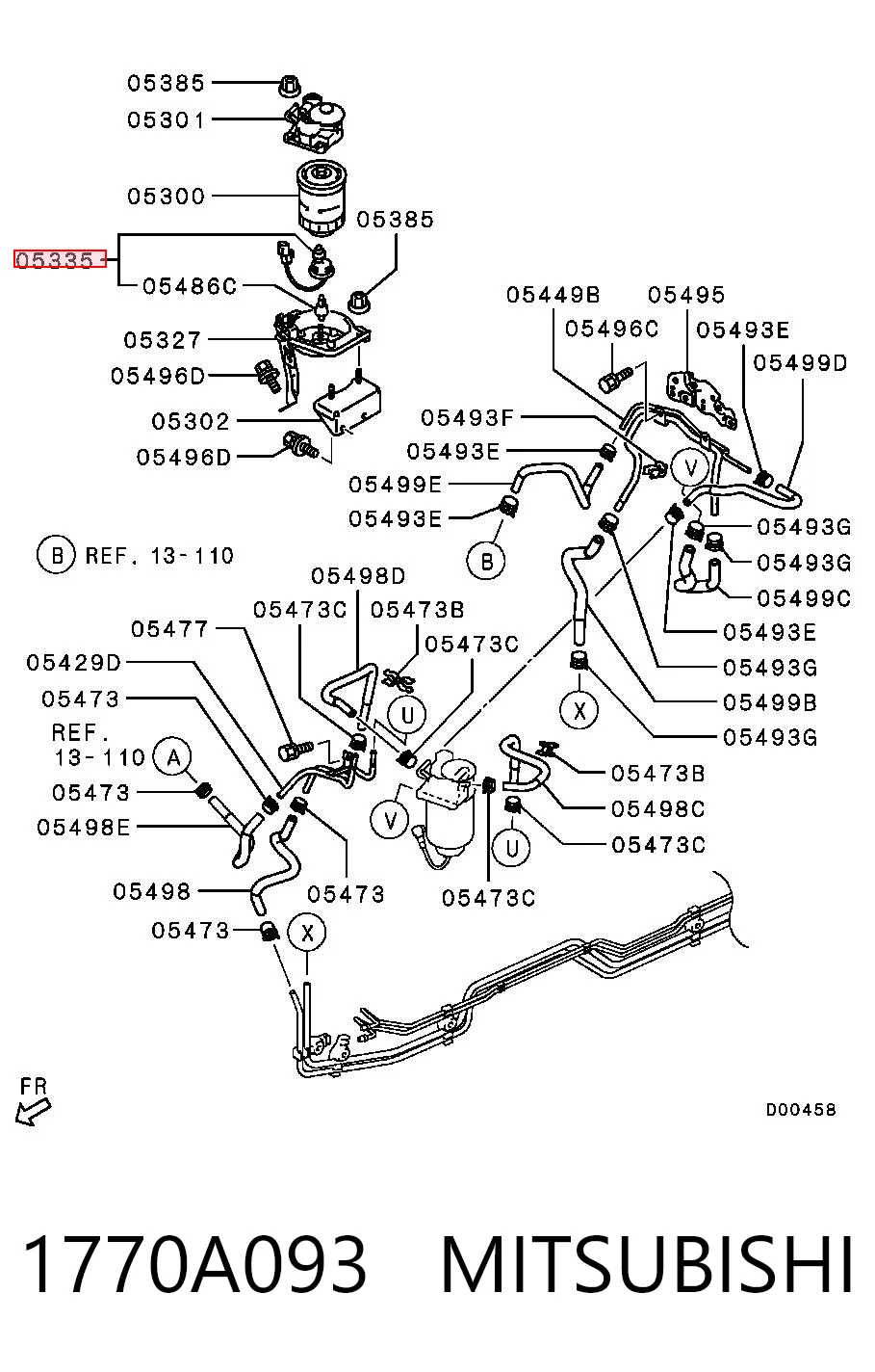 1770A093 Mitsubishi Sensor de nivel de agua del filtro de combustible