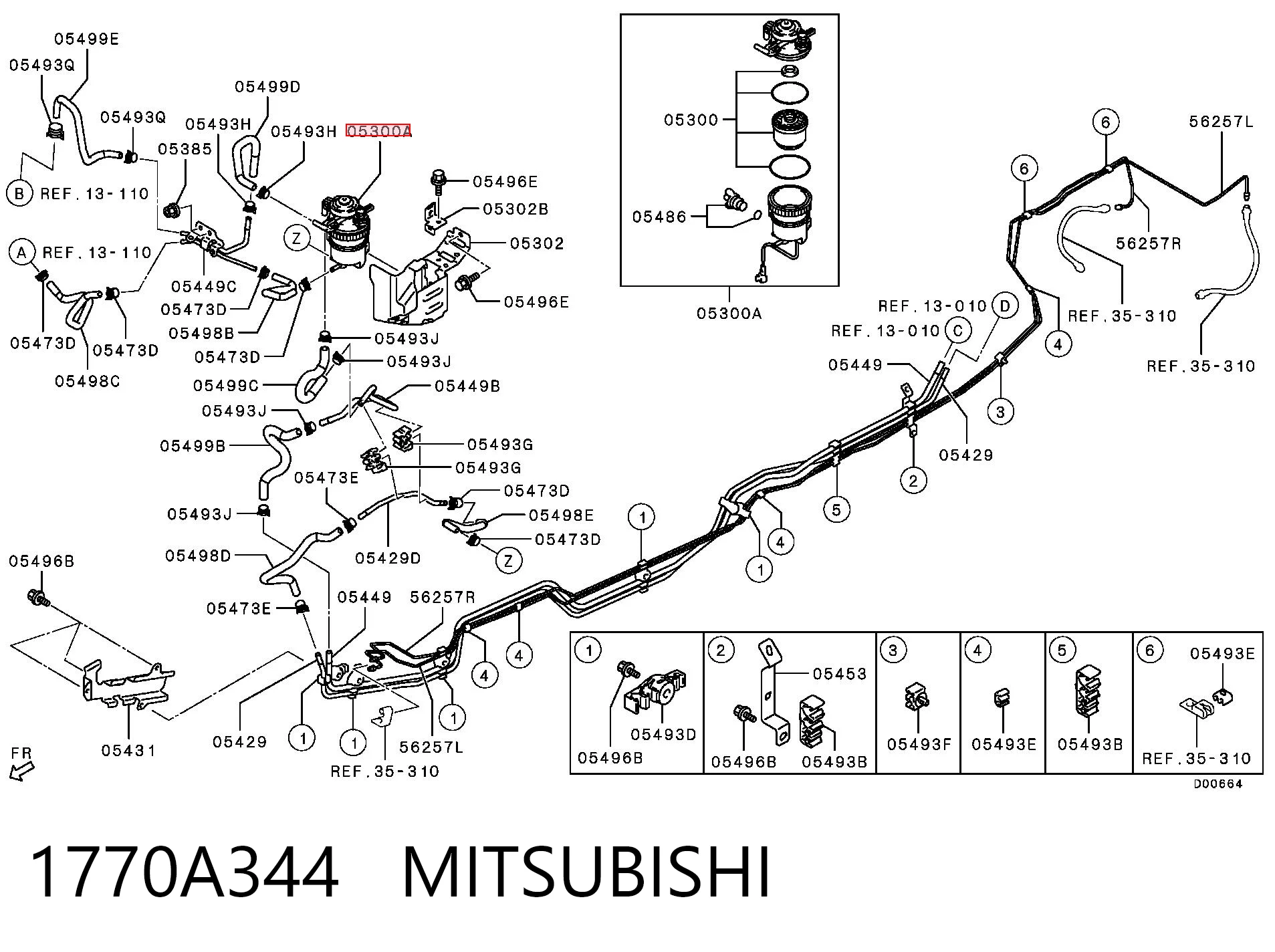 1770A344 Mitsubishi Filtro de gasolina