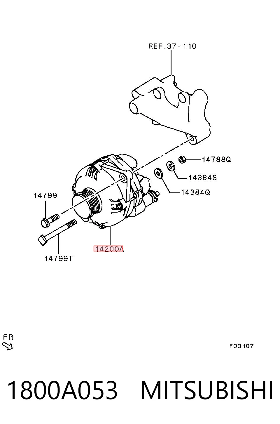 1800A053 Mitsubishi Alternador de coche