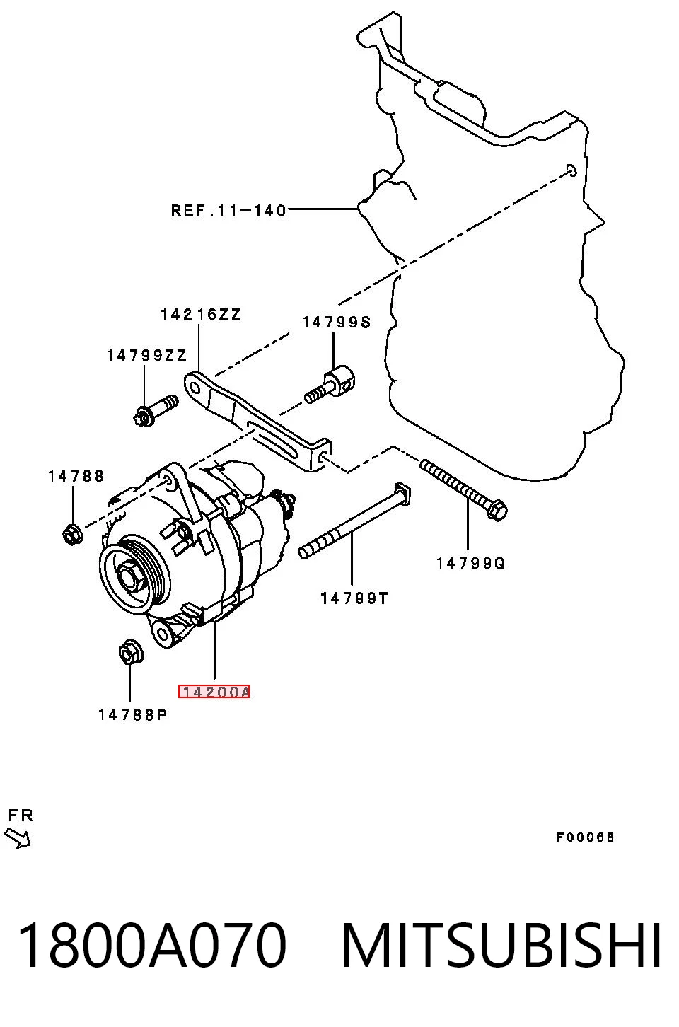 1800A070 Mitsubishi Alternador de coche