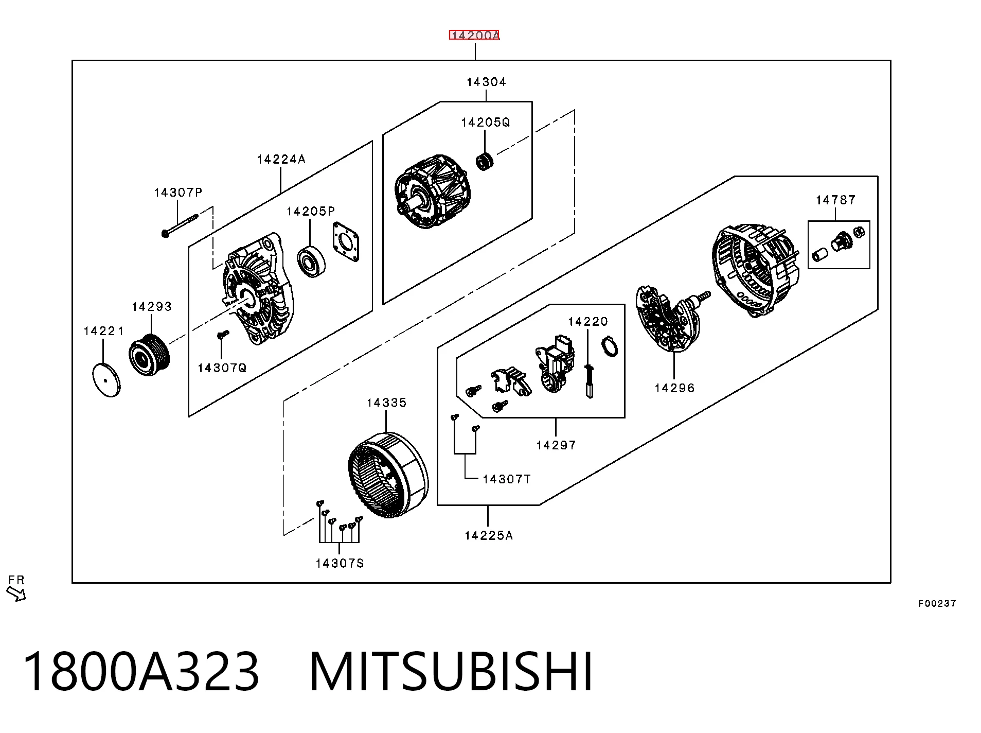 1800A323 Mitsubishi Alternador de coche