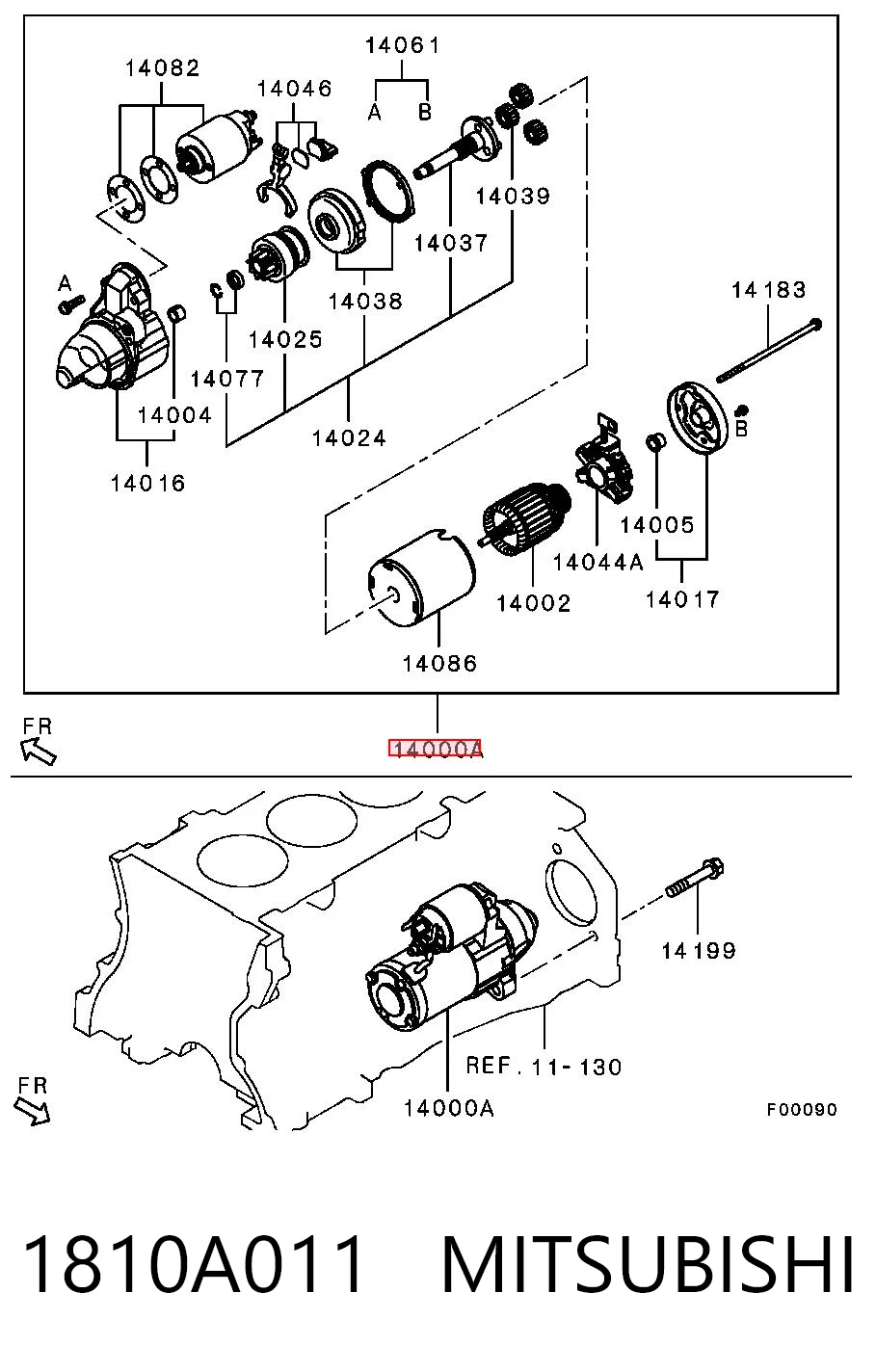 1810A011 Mitsubishi Arranque motores