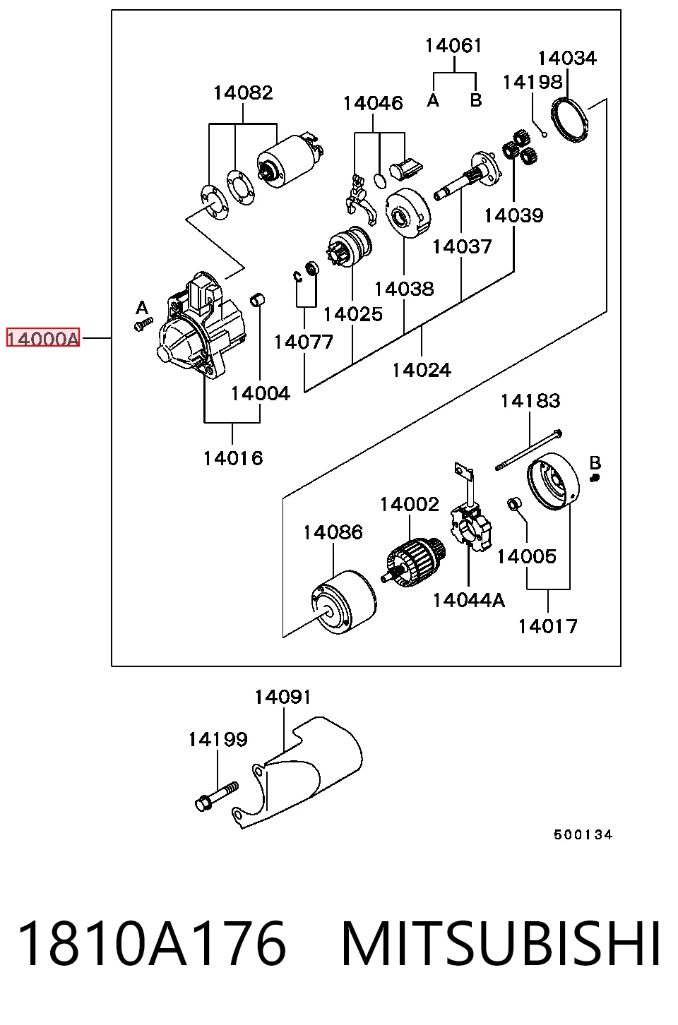 1810A176 Mitsubishi Arranque motores