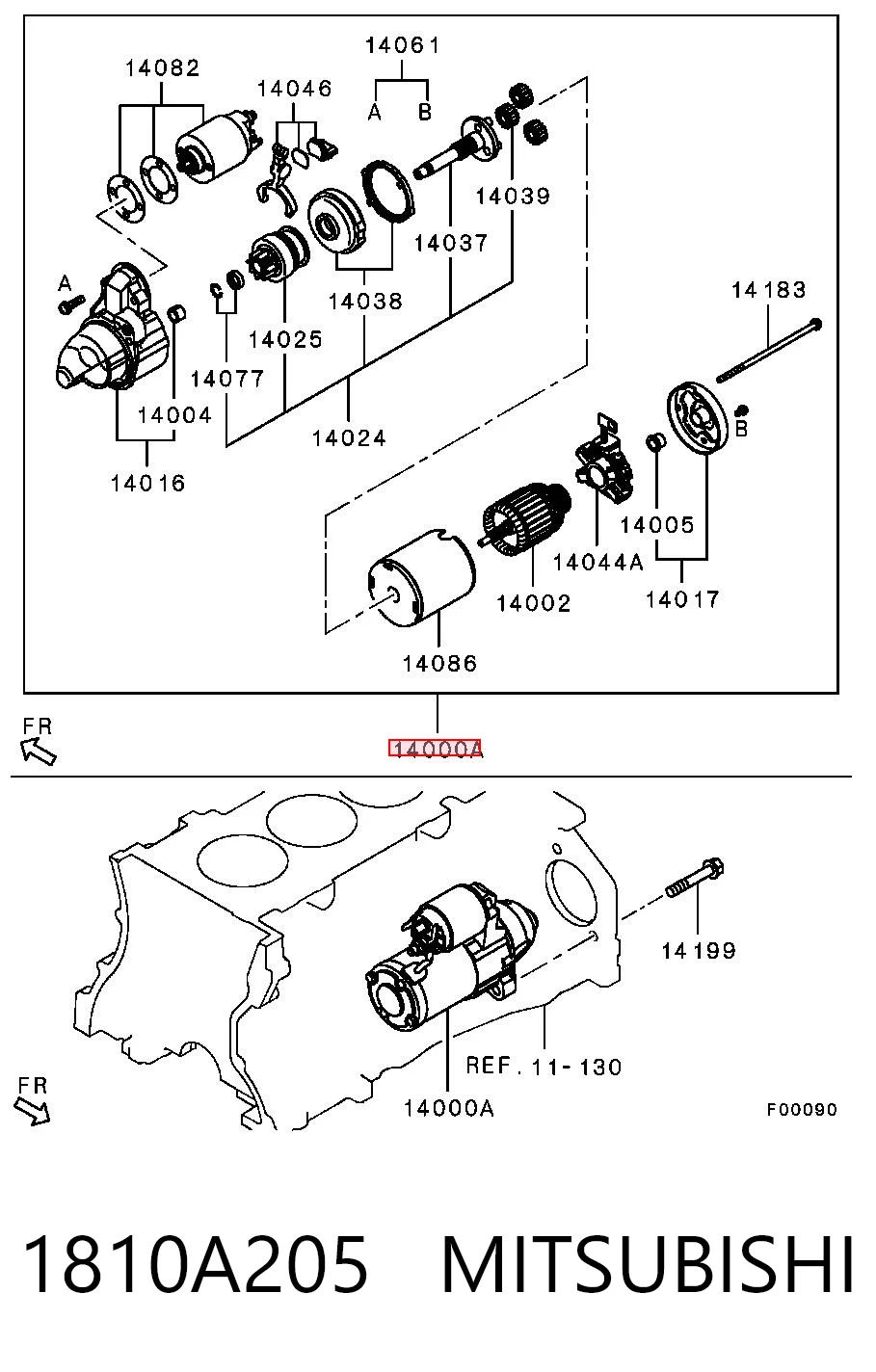 1810A205 Mitsubishi Arranque motores