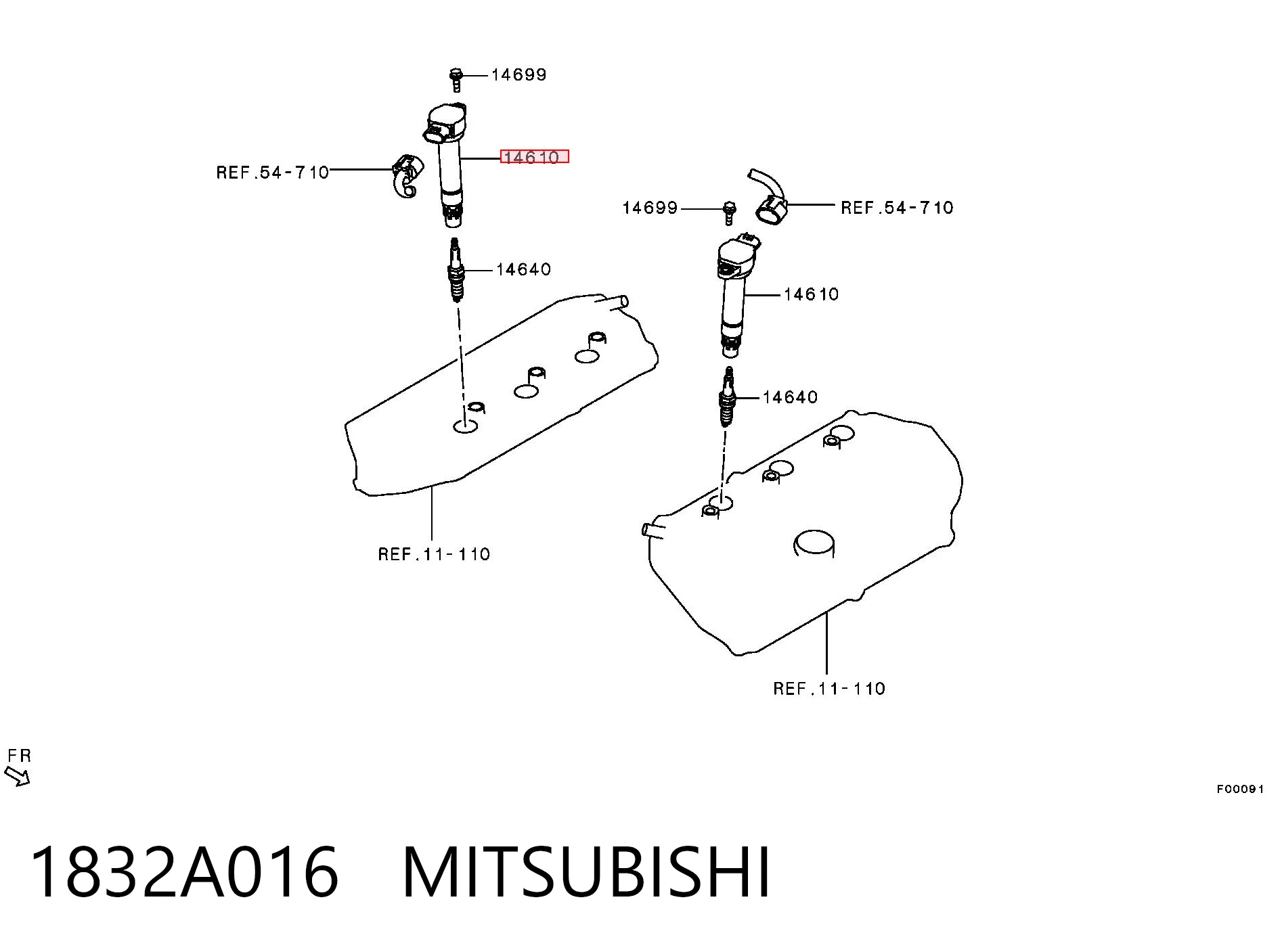 1832A016 Mitsubishi Bobina de ignición