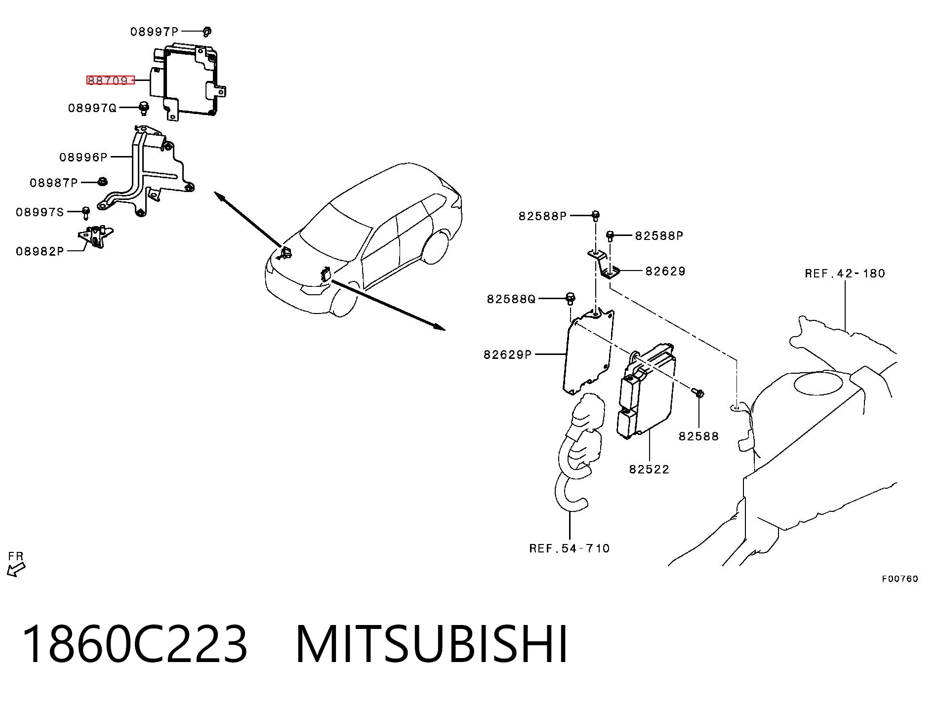 1860C223 Mitsubishi Módulo de control electrónico de la transmisión automática