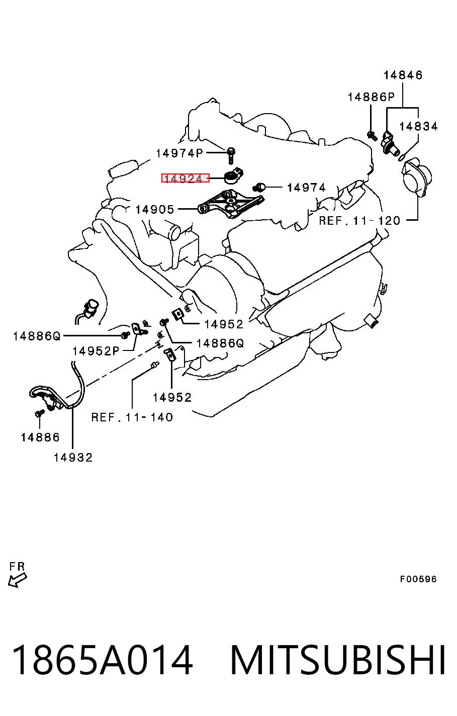 1865A014 Mitsubishi Sensor de detonación