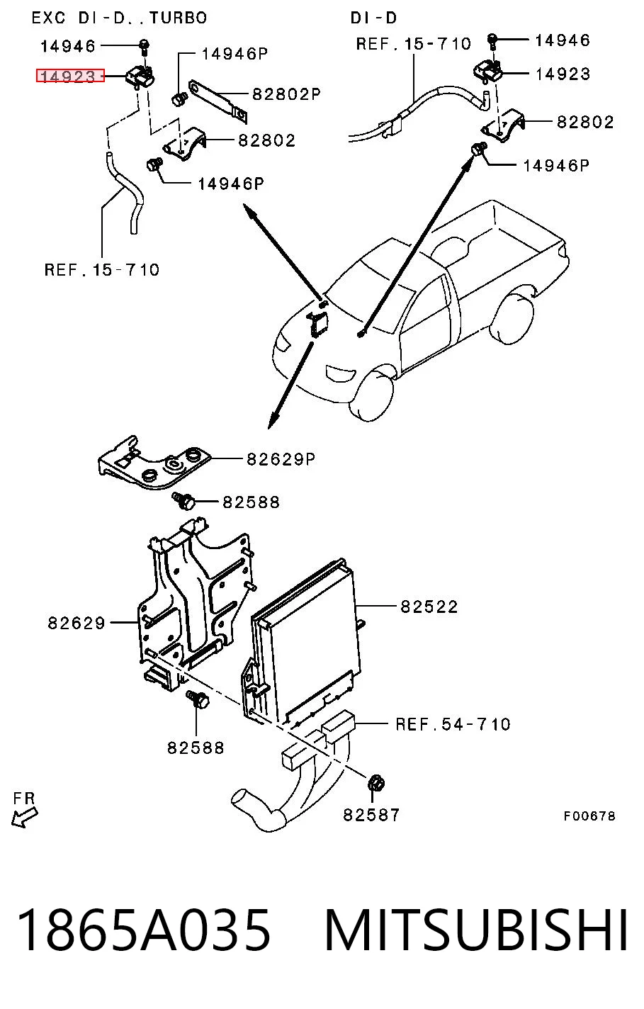 1865A035 Mitsubishi Sensor de presión de sobrealimentación