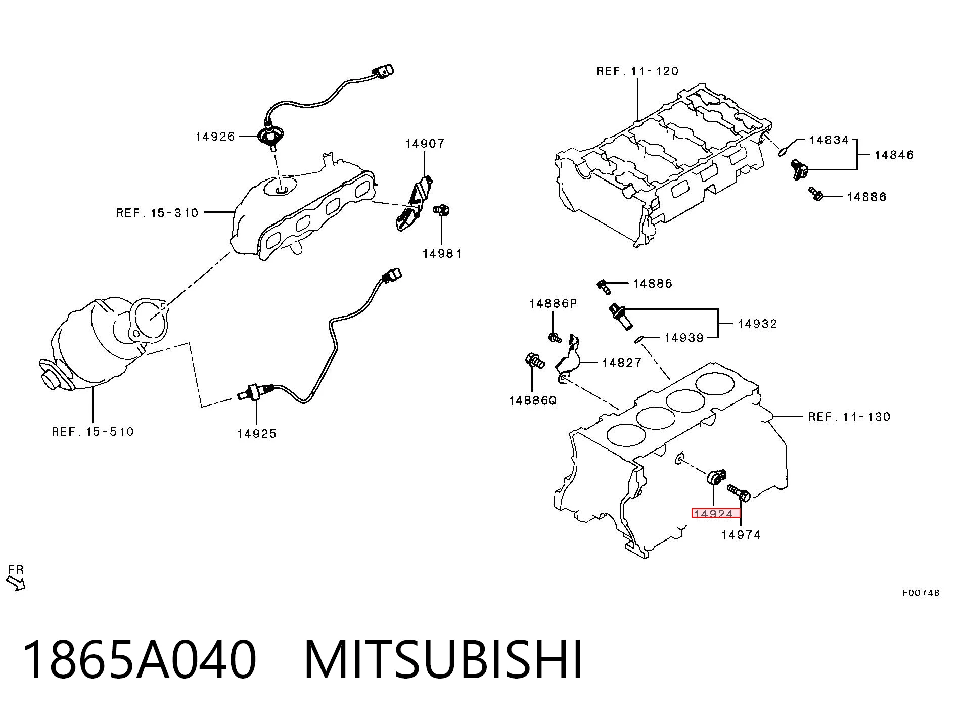 Sensor de detonación para Mitsubishi Outlander III GF, GG