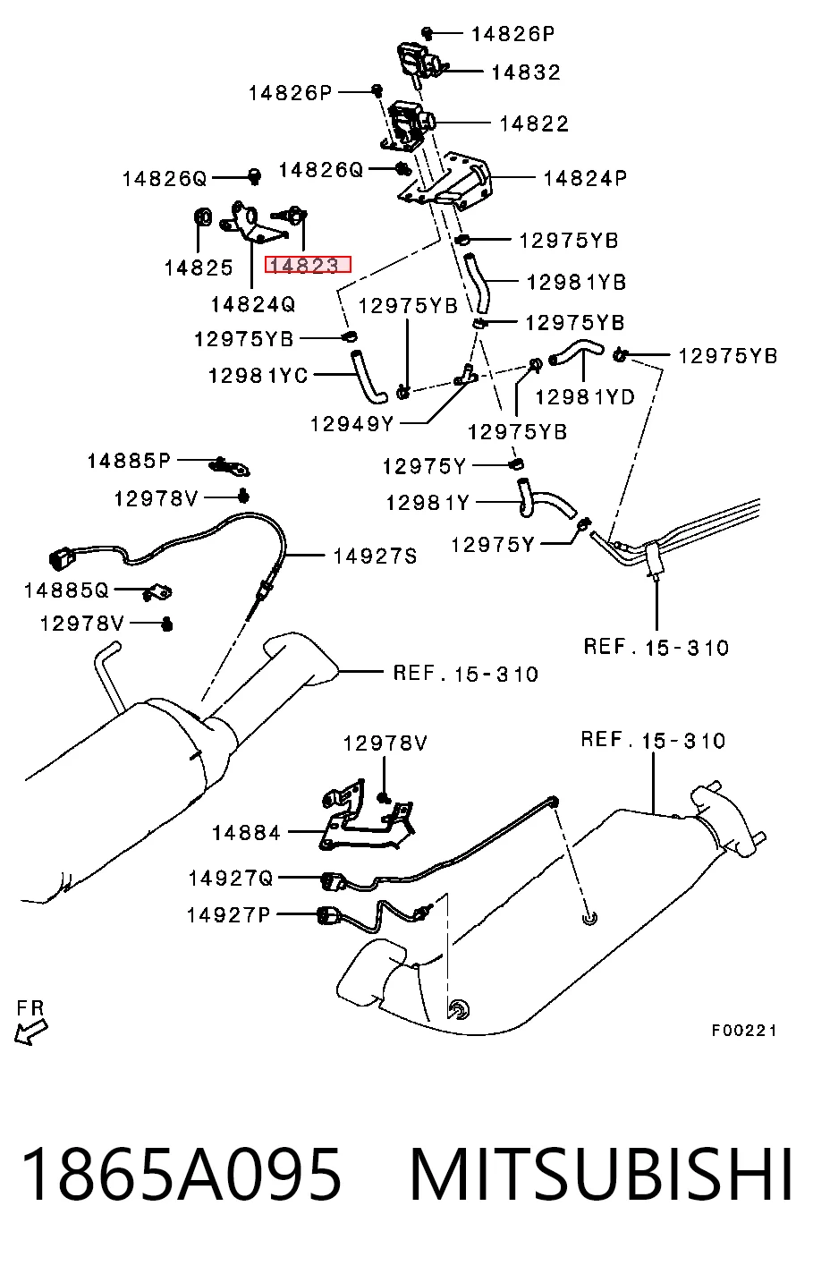 1865A095 Mitsubishi Sensor de temperatura del aire de admisión