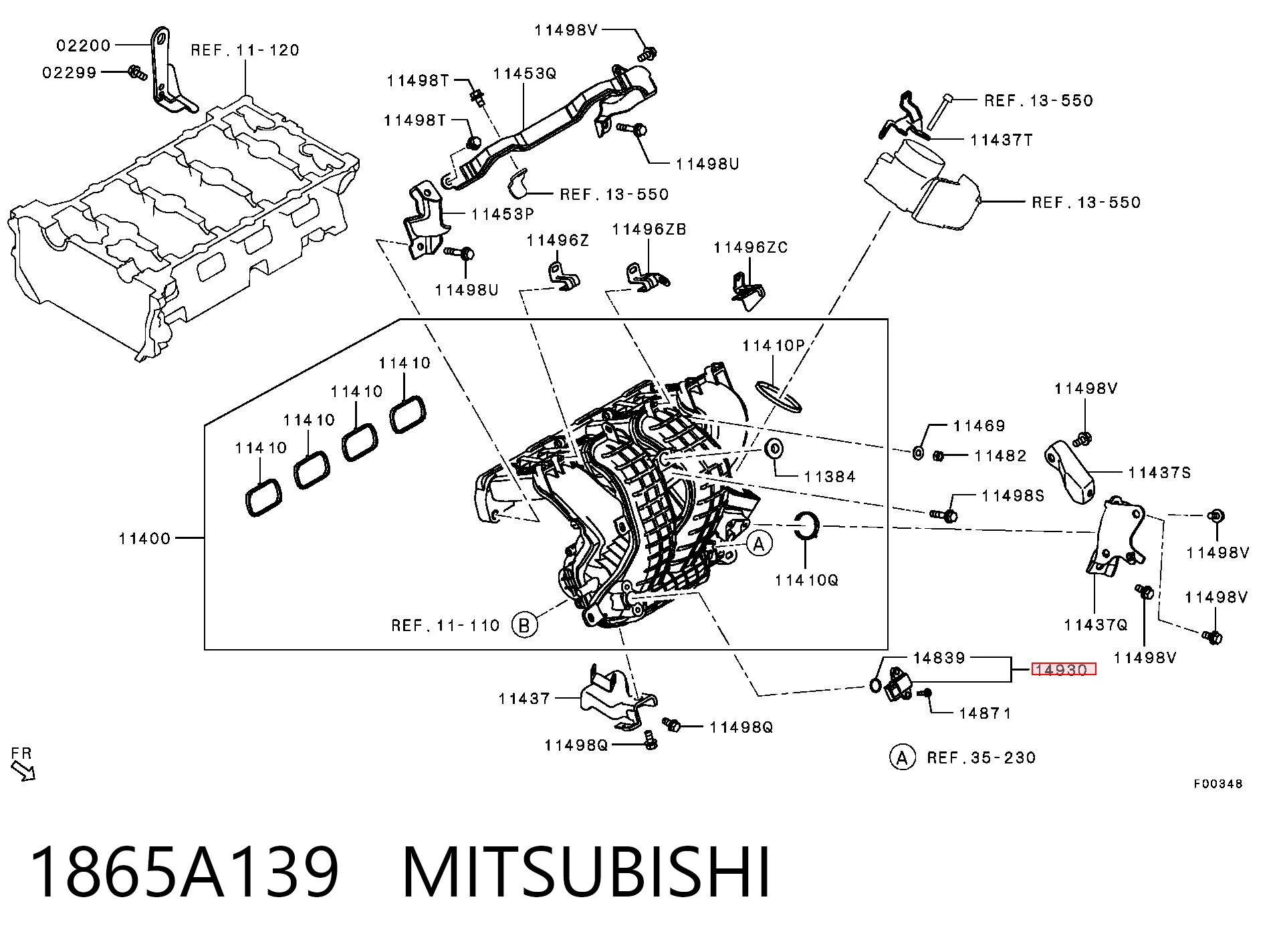 1865A139 Mitsubishi Sensor De Presion Del Colector De Admision
