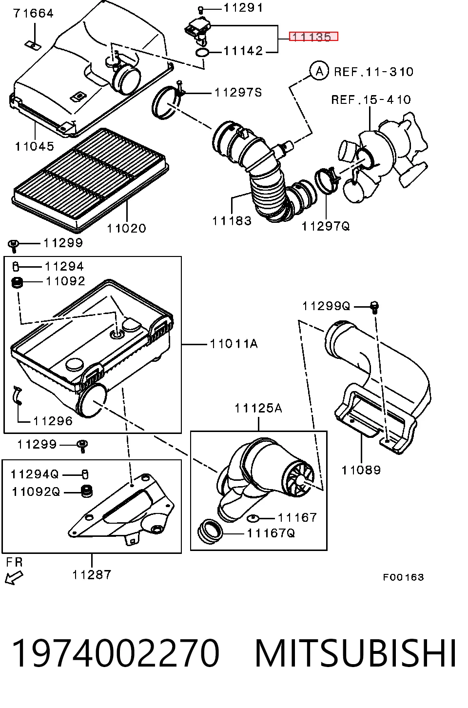 Caudalímetro 1X4312B579AA Mazda