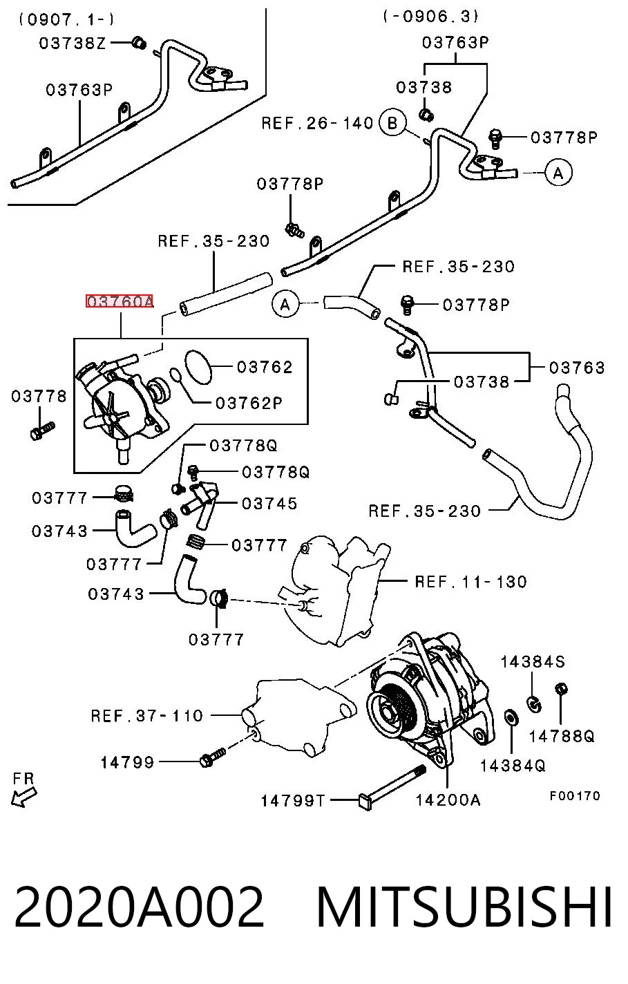 2020A002 Mitsubishi Bomba de vacío de frenado