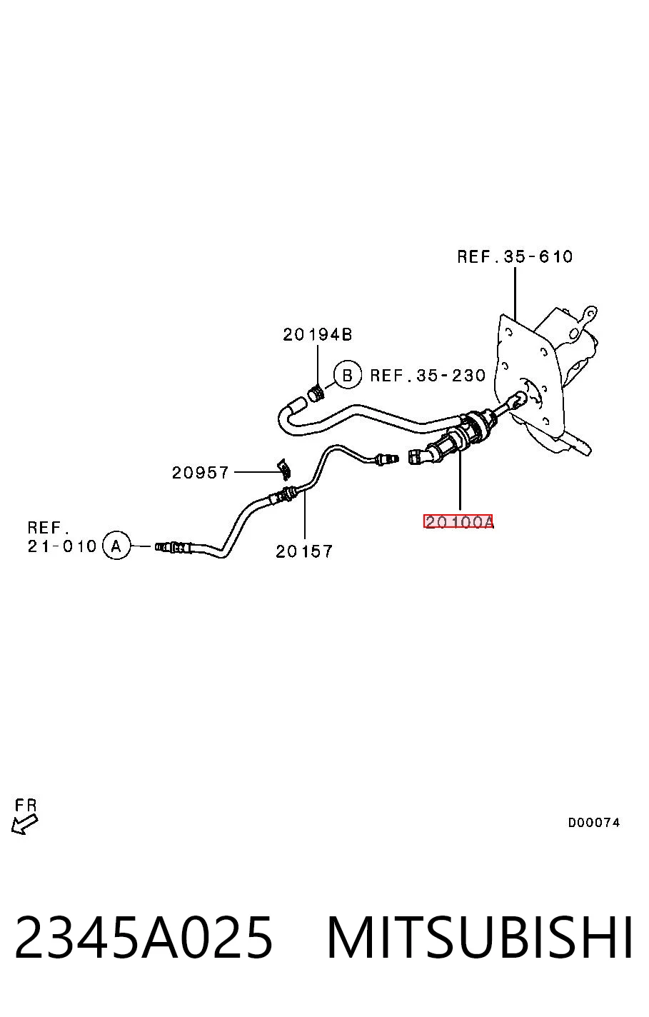 2345A025 Mitsubishi Cilindro maestro de clutch