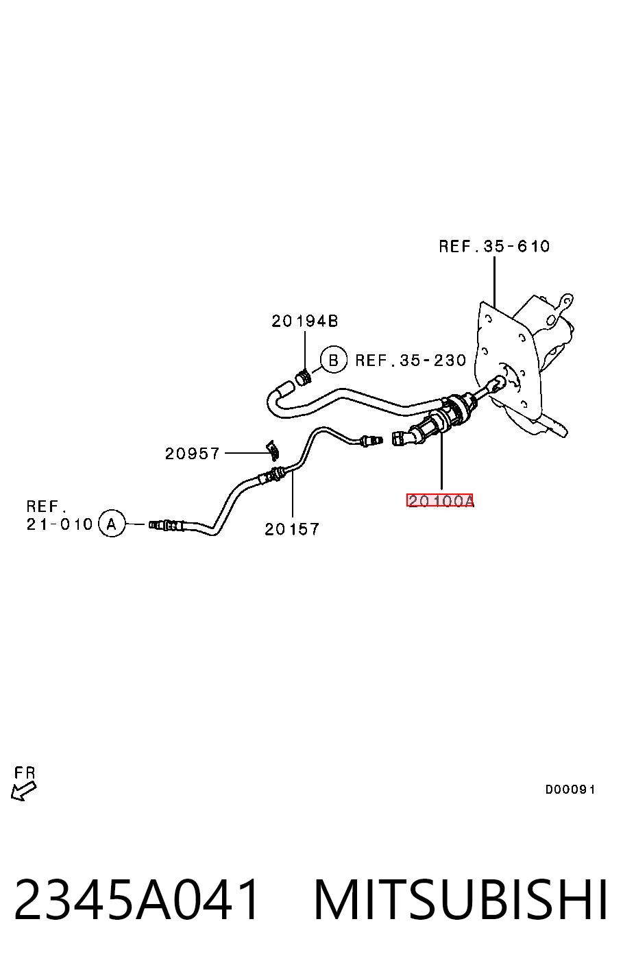 2345A041 Mitsubishi Cilindro maestro de clutch