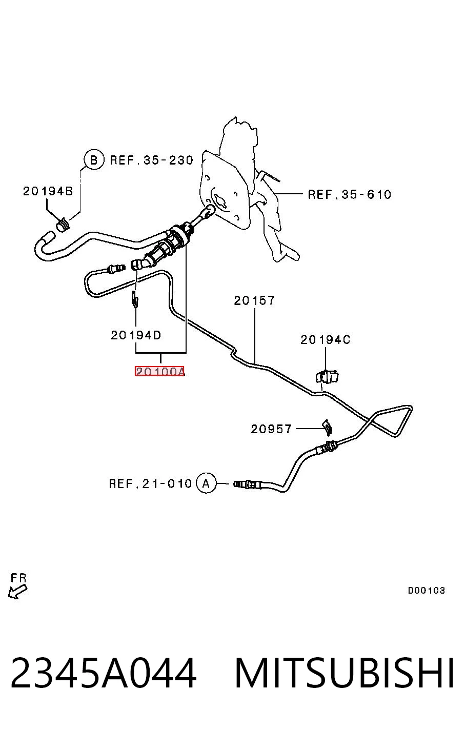 2345A044 Mitsubishi Cilindro maestro de clutch