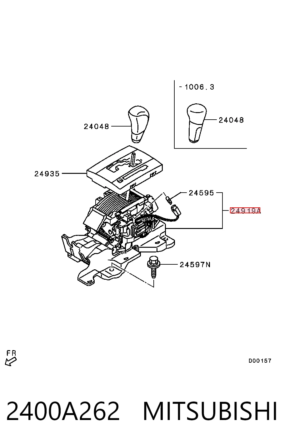 Palanca selectora cambio de marcha para Mitsubishi Lancer X CY_A, CZ_A