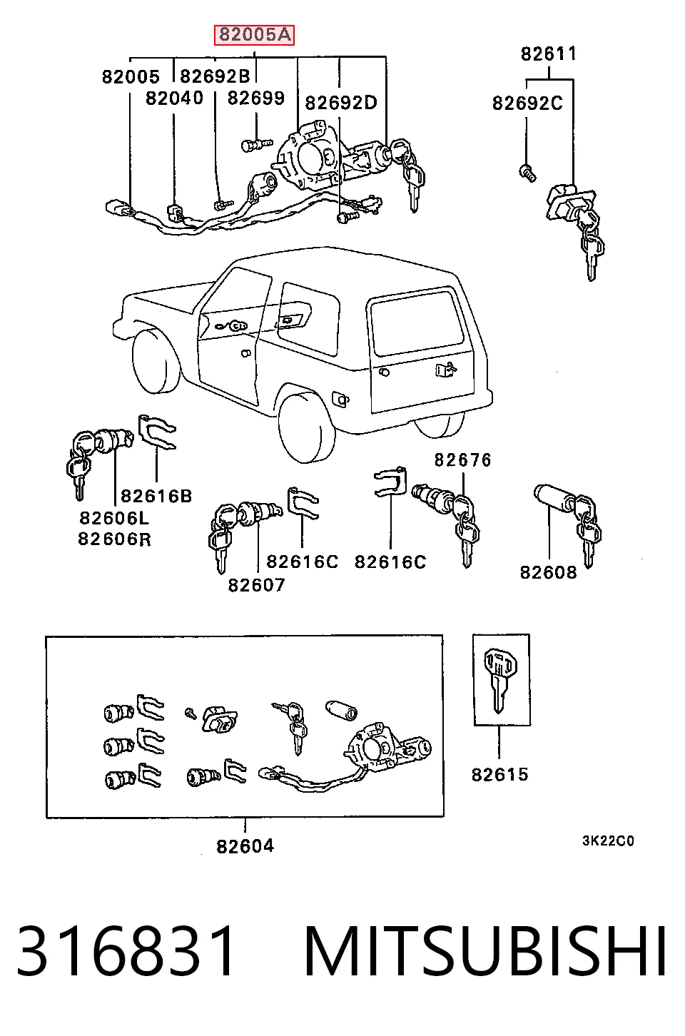 Interruptor de encendido Mitsubishi Pajero I (1982-1991)