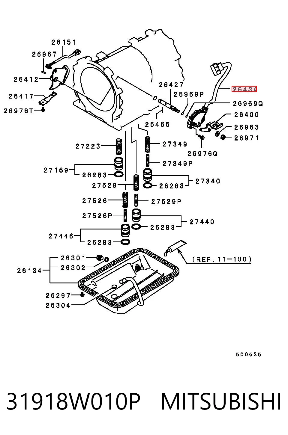 31918W010P Mitsubishi Sensor de posición del selector de la transmisión automática