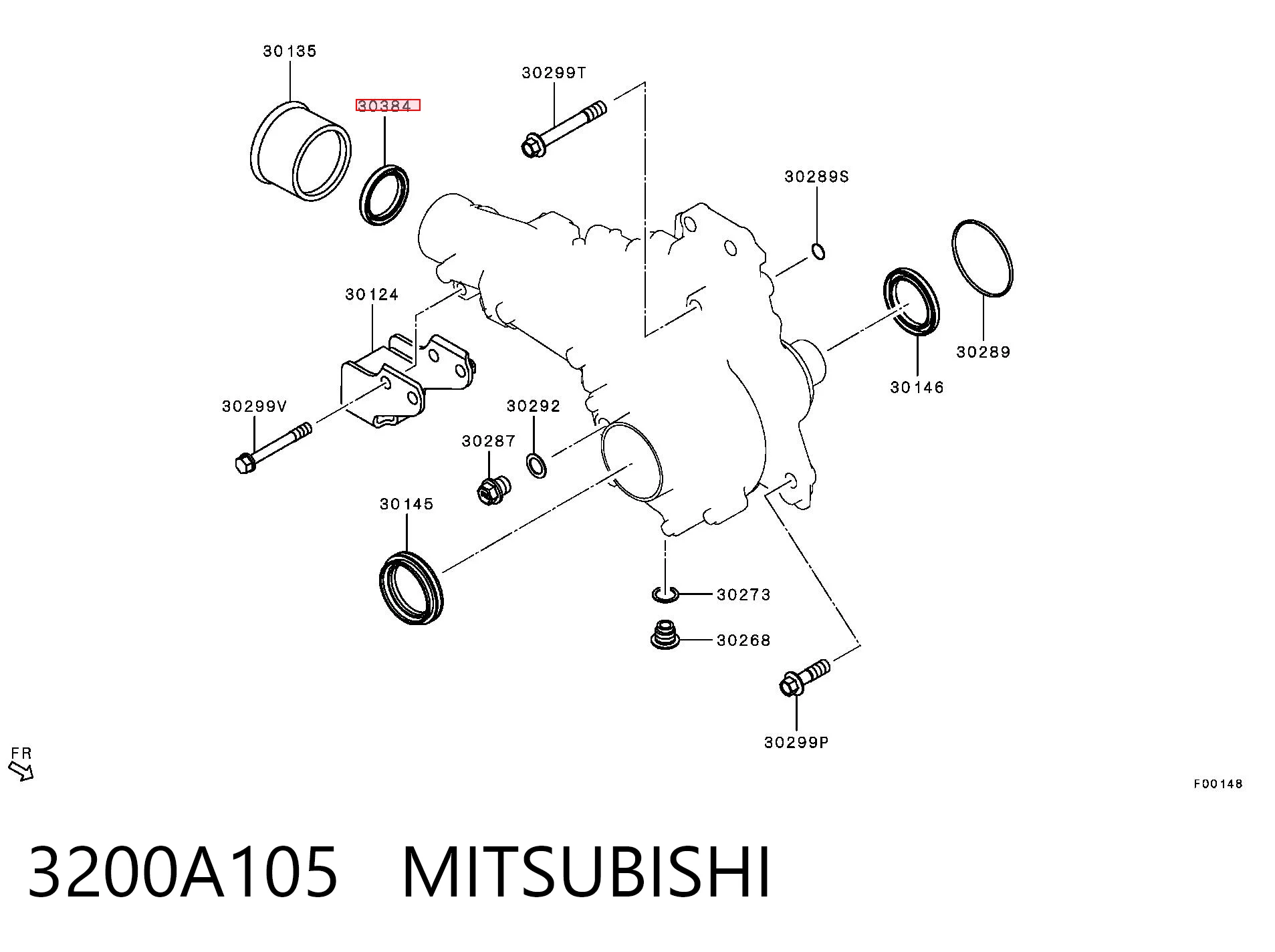 3200A105 Mitsubishi Retén de salida trasero de la caja de transferencia