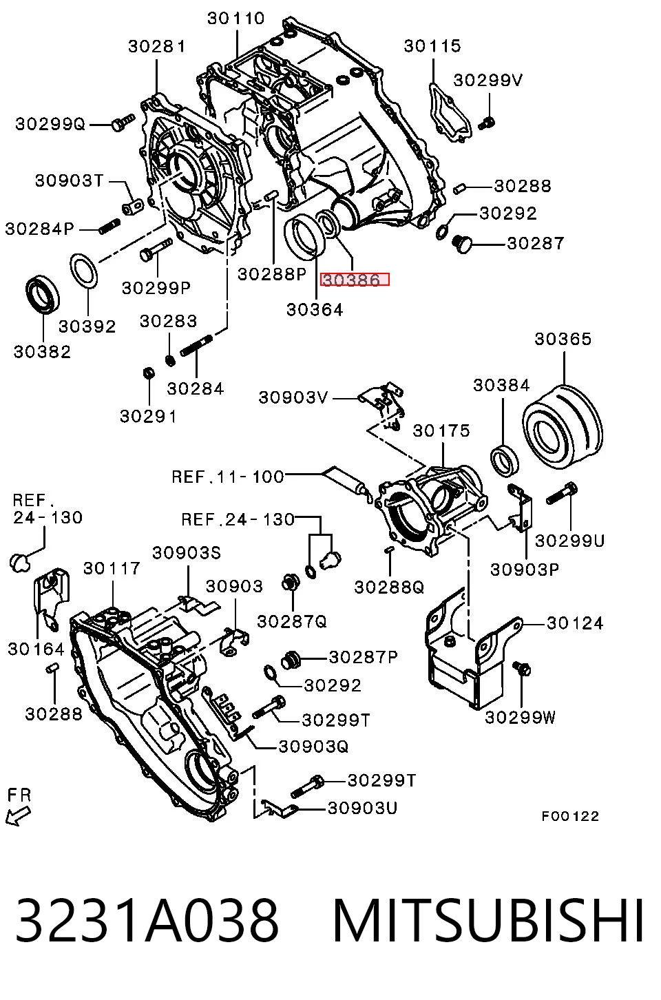 3231A038 Mitsubishi Retén del eje primario de la caja de transferencia